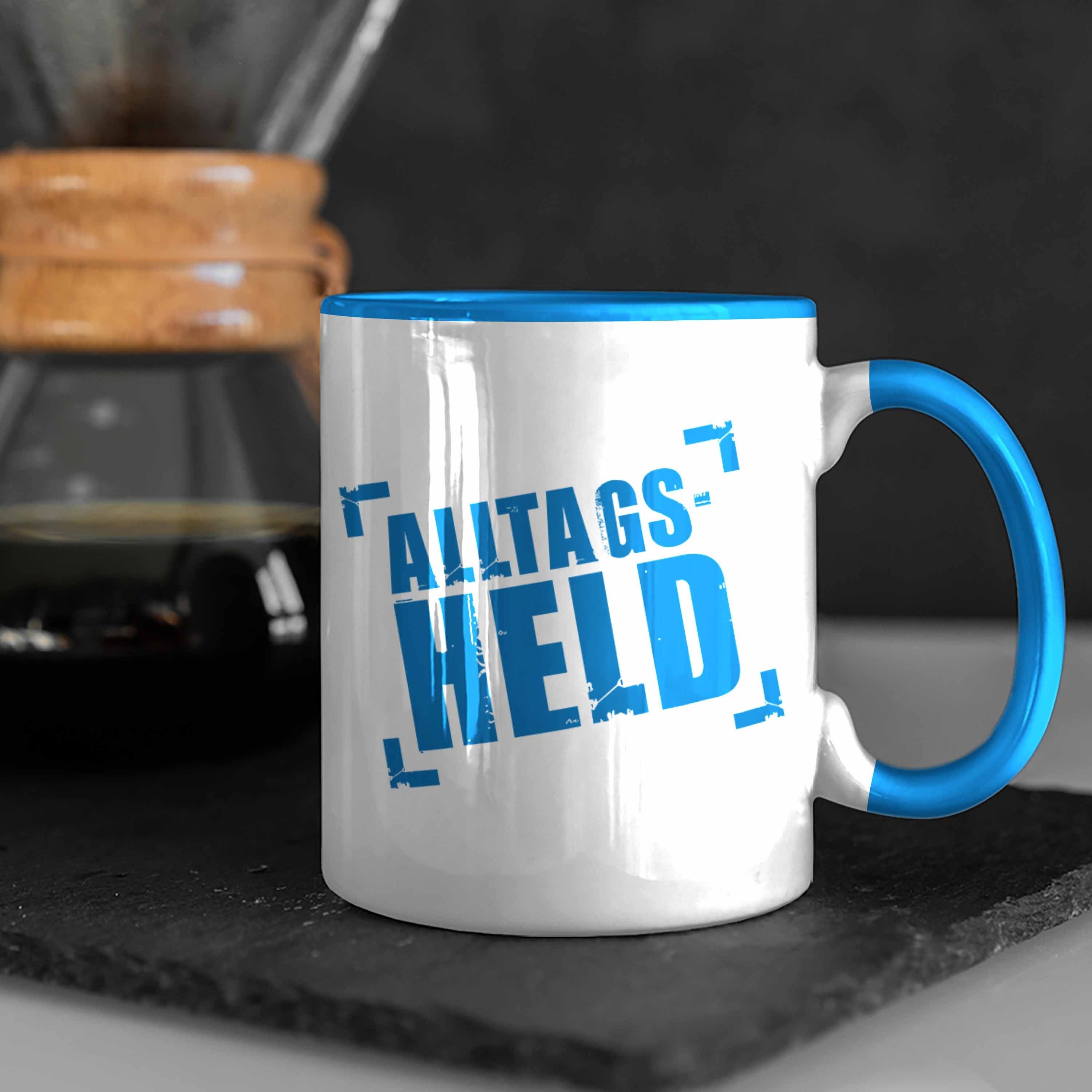 Mann Kollege Lustige Alltags-Held Tasse - Kaffeebecher Kaffeetasse Kollegin Lustig Männer Blau Trendation Tasse Trendation Büro