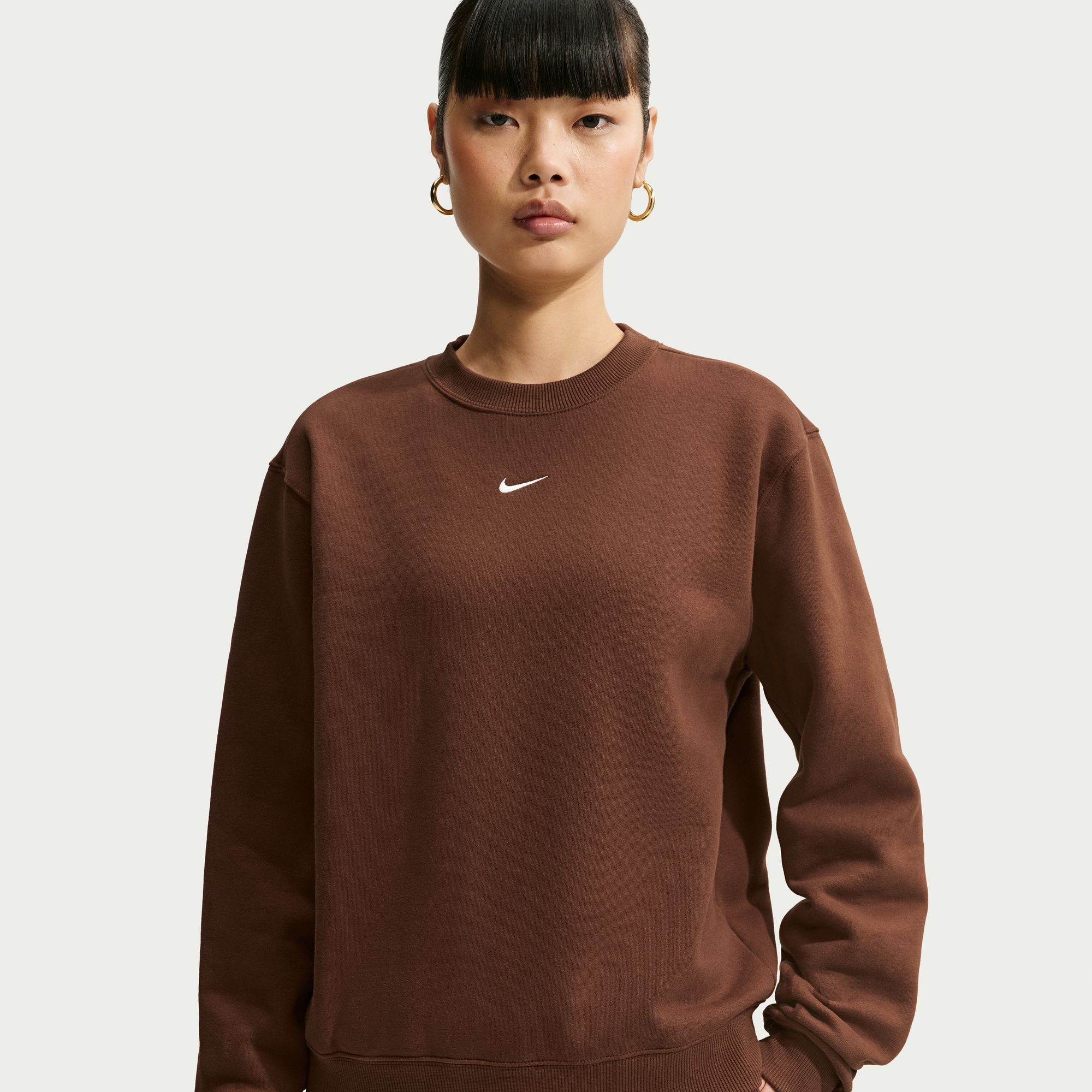 Nike Sportswear Sweatshirt W NK STDO FLC MW STD CREW mit Rundhalsausschnitt, in normaler Länge