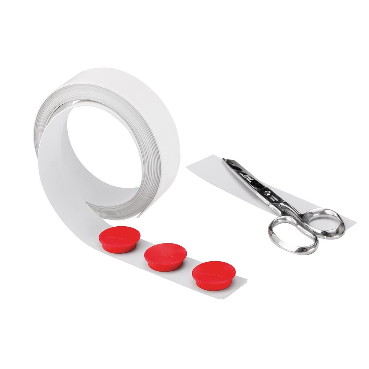 magnetoplan® Magnet-Werkzeugleiste magnetoplan Magnetband weiá, selbstklebend, 35 mm x 5 m
