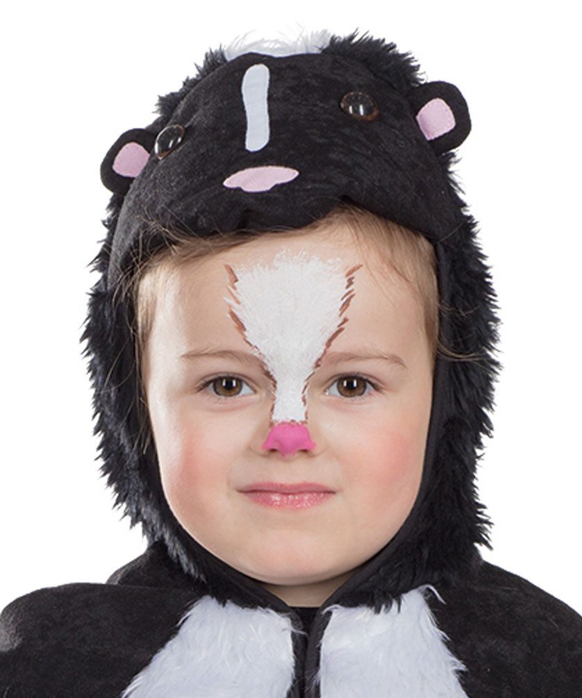 Karneval-Klamotten Kostüm Stinktier Kinder Kleinkinder Plüsch Cape, Umhang Baby Kleinkinder mit Stinktiergesicht Karnevalskostüm