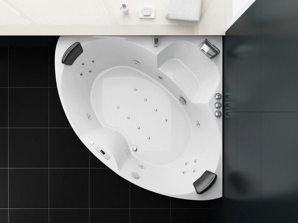 Thumbnail - DEKO VERTRIEB BAYERN Whirlpool-Badewanne Luxus LED Whirlpool Badewanne SET 150x150cm +Heizung+Hydrojet +Ozon +R