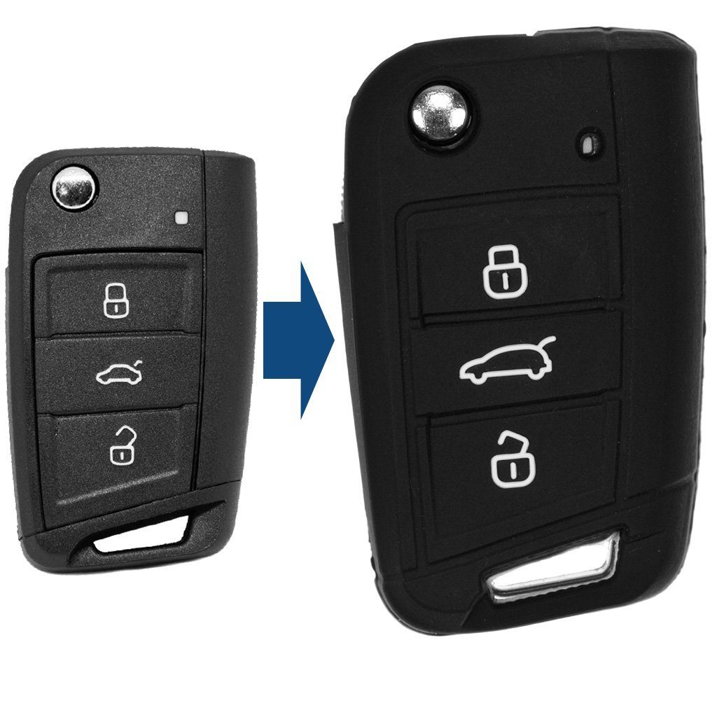 mt-key Schlüsseltasche Autoschlüssel Softcase Silikon Schutzhülle Schwarz, günstig online kaufen