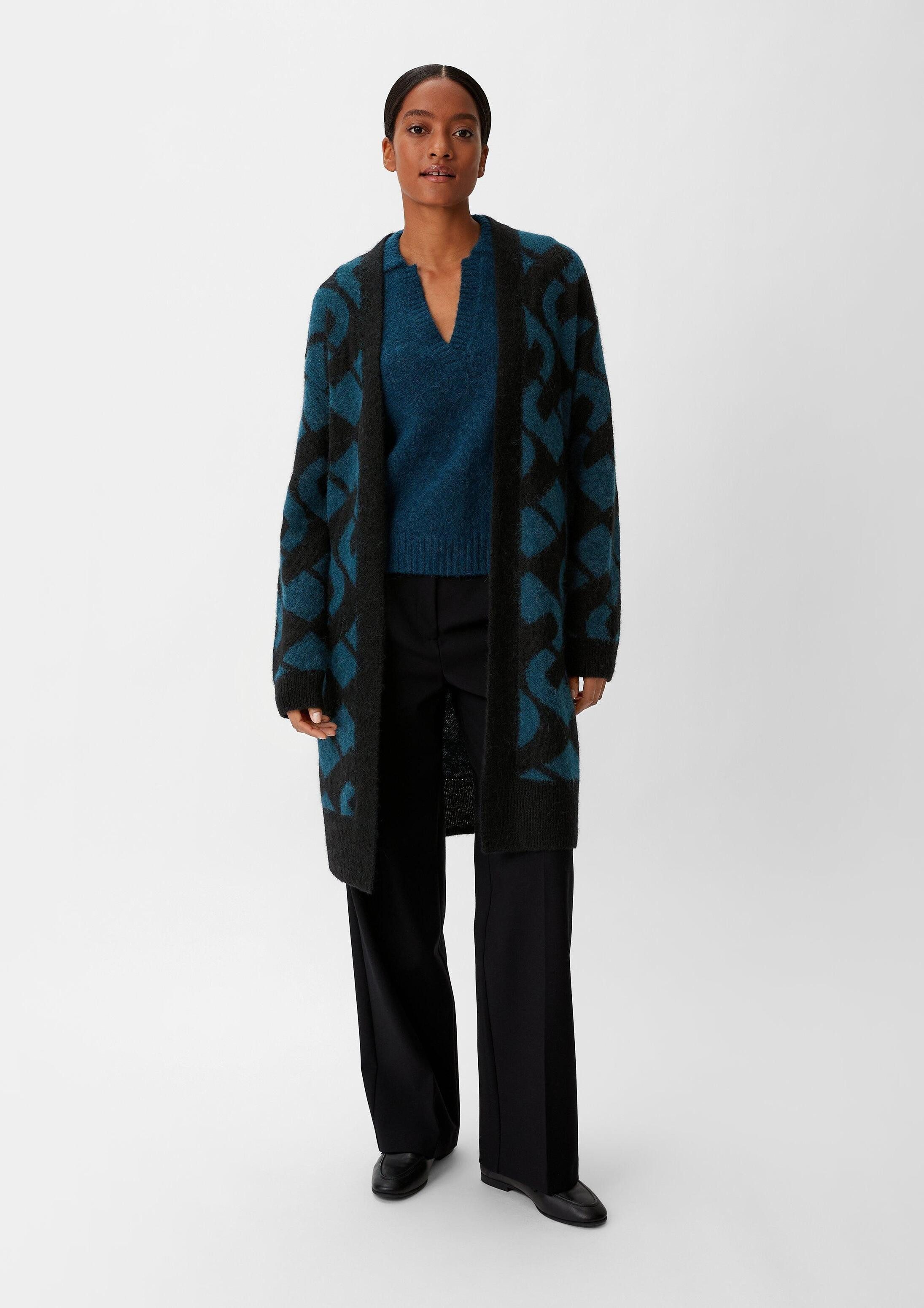 comma Cardigan Strickjacke Cardigan aus Alpakamix mit Wolle