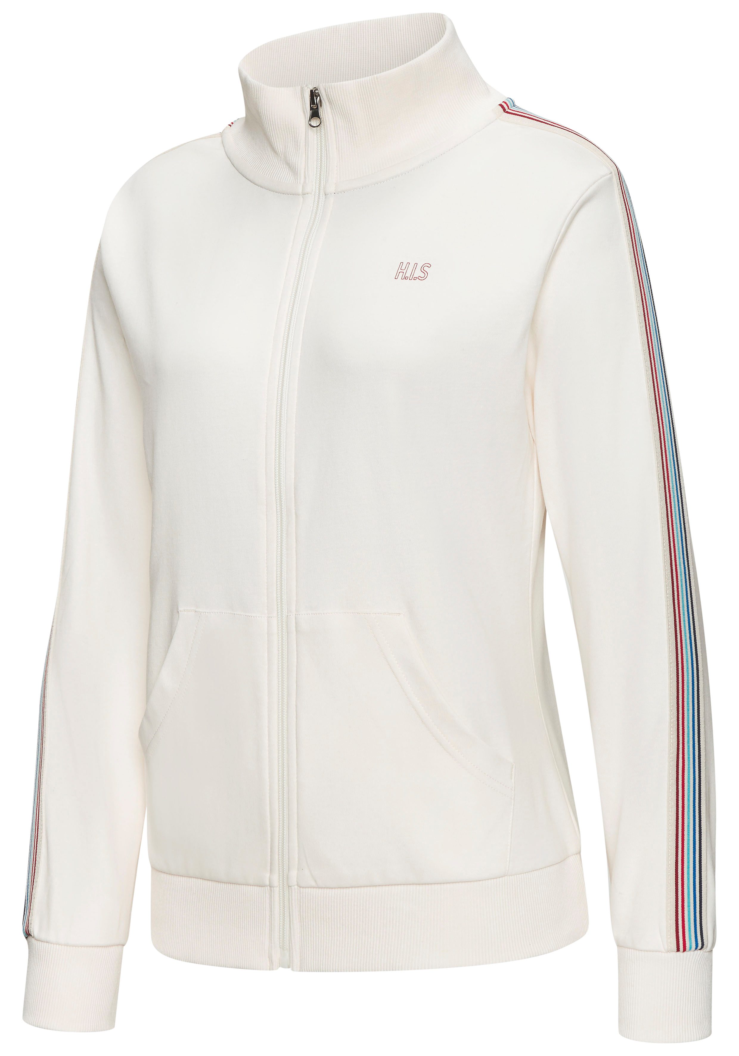 H.I.S Sweatjacke mit gestreiftem Tape an den Ärmeln – Bild 5 von 5
