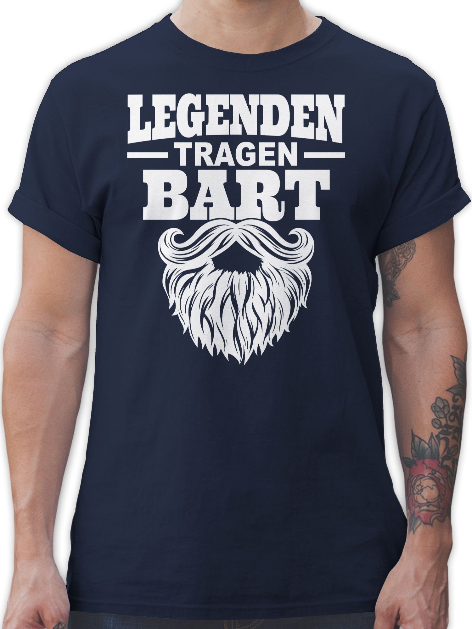 Shirtracer TShirt »Legenden tragen Bart weiß Sprüche Statement mit