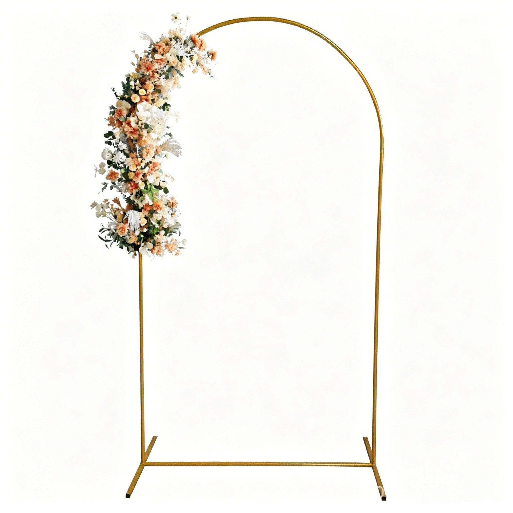 GARRYFIZH Rosenbogen Metall Rundbogen Gold Hochzeitsbogen in 2 Größen Deko Rankhilfe, Eleganter Hintergrundständer für Hochzeit, Event-Deko & Fotowand
