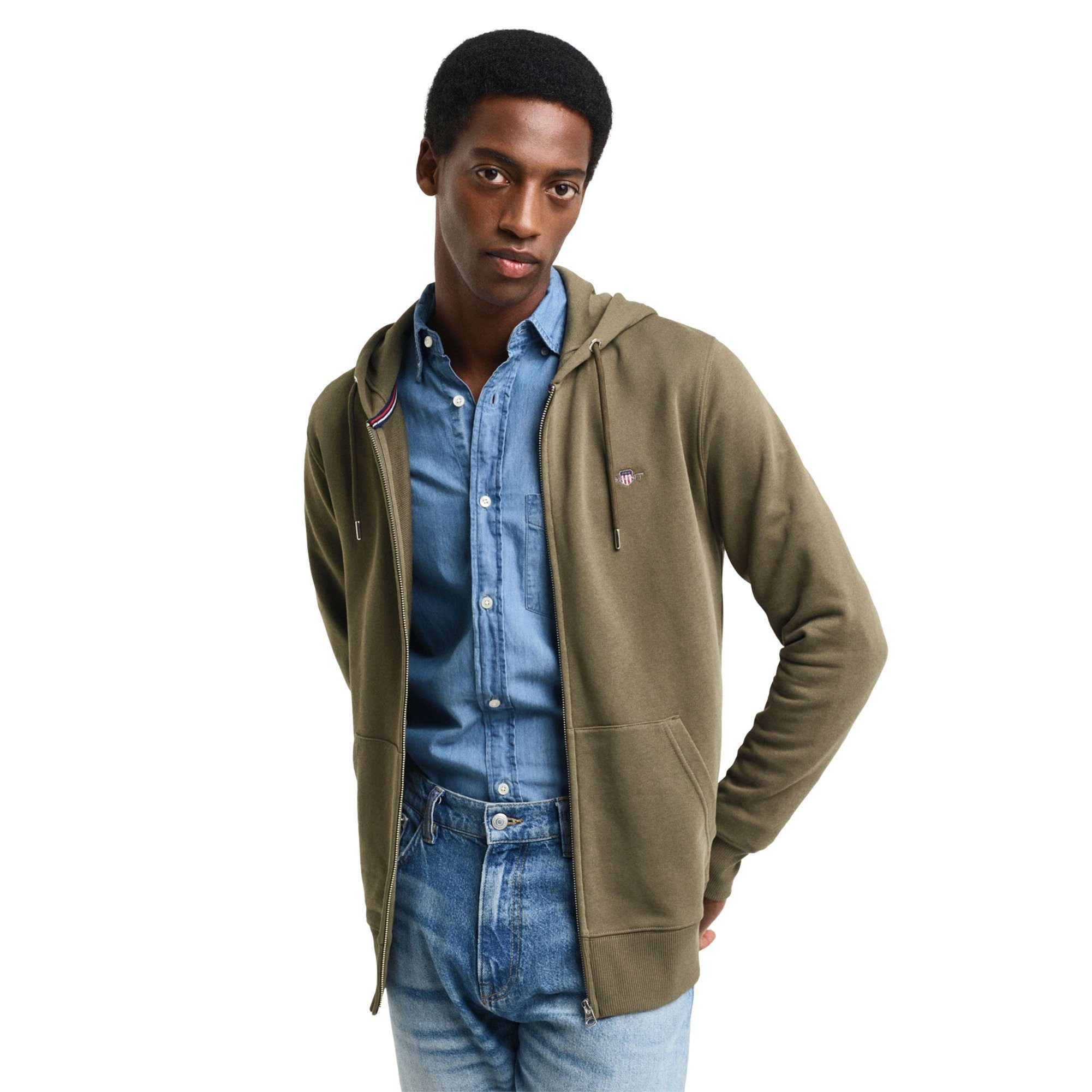Gant Sweatshirt Herren Sweatjacke Baumwolle