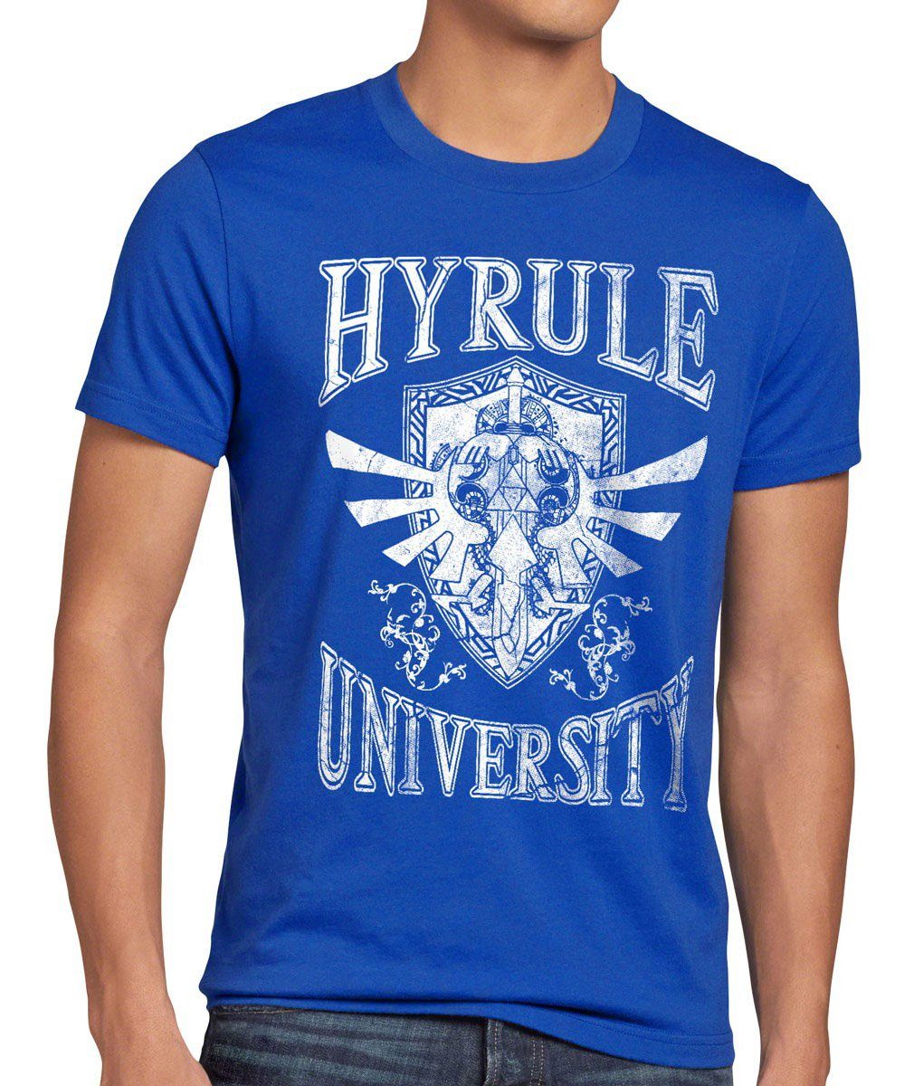 style3 Print-Shirt T-Shirt University blau ocarina switch Hyrule Herren past time waker wii zelda link
