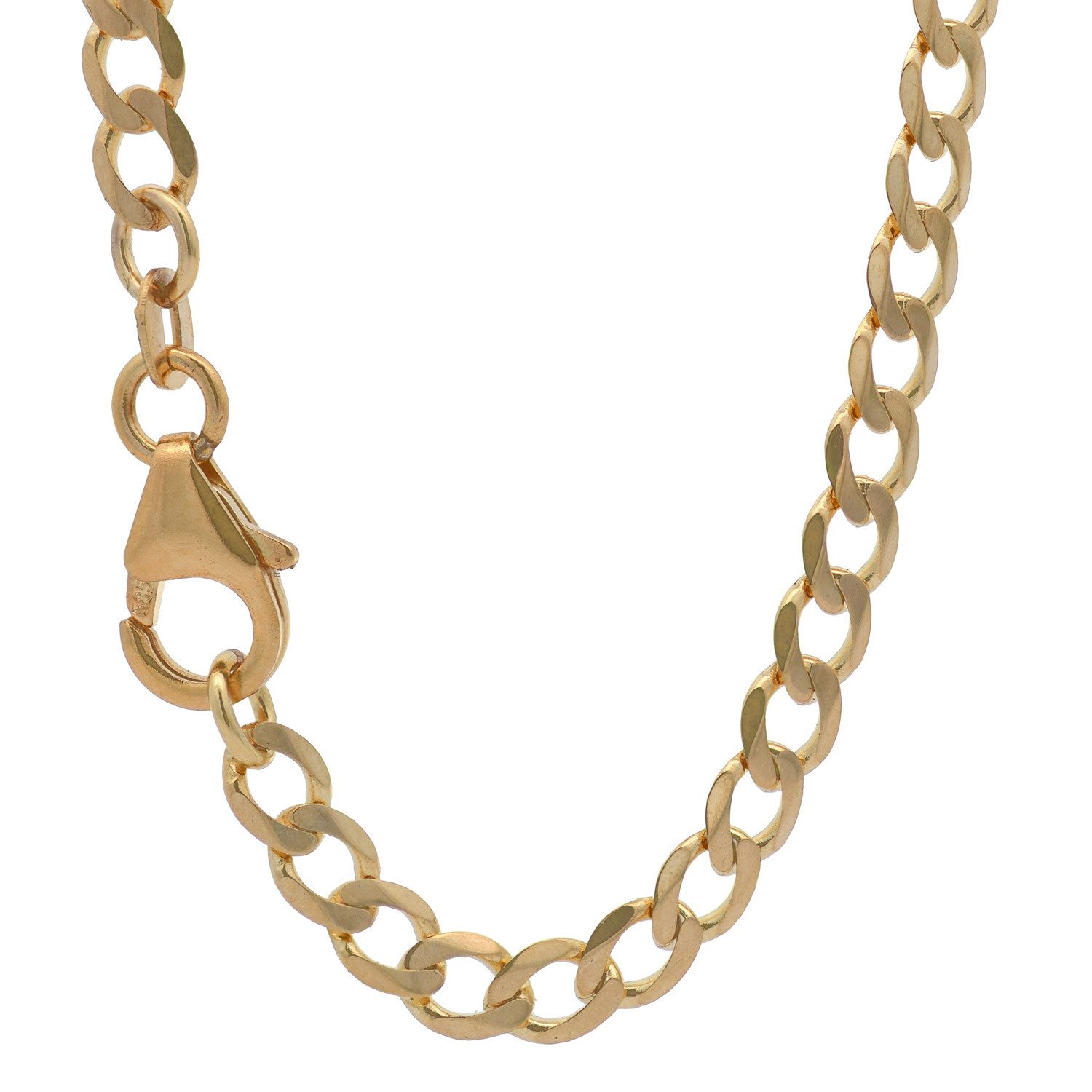 HOPLO Panzerkette Goldkette Panzerkette Armkette 5,0 mm weit - 19 cm 585-14 Karat Gold, Made in Germany
