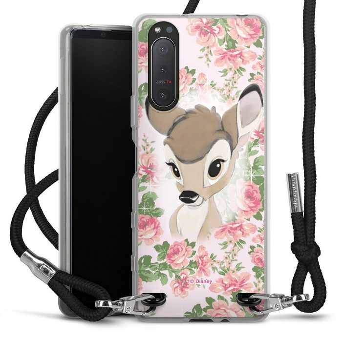 DeinDesign Handyhülle Bambi Disney Offizielles Lizenzprodukt Bambi Flower Child Sony Xperia 5 II 5G Handykette Hülle mit Band Case zum Umhängen