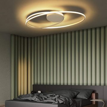 ZMH LED Deckenleuchte Modern Wohnzimmer Ring 36W Innen Beleuchtung, LED fest integriert, Warmweiß, Schwarz, Weiß
