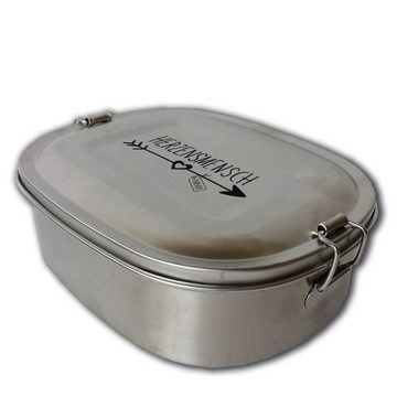 Lasernauten Lunchbox Lunchbox Edelstahl "Herzensmensch" Brotdose für Kinder und Erwachsene, Kleine Dose (ca. 700ml)
