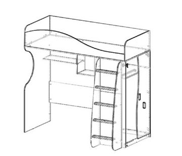 Feldmann-Wohnen Bett KOMBI (Set, 2-tlg), Kombibett mit Schrank und Schreibtisch