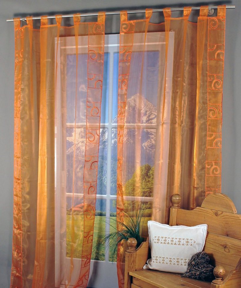 Gardine Lago Maggiore, HOSSNER - ART OF HOME DECO, Schlaufen (1 St),  transparent, Schlaufenschal im modernen Design