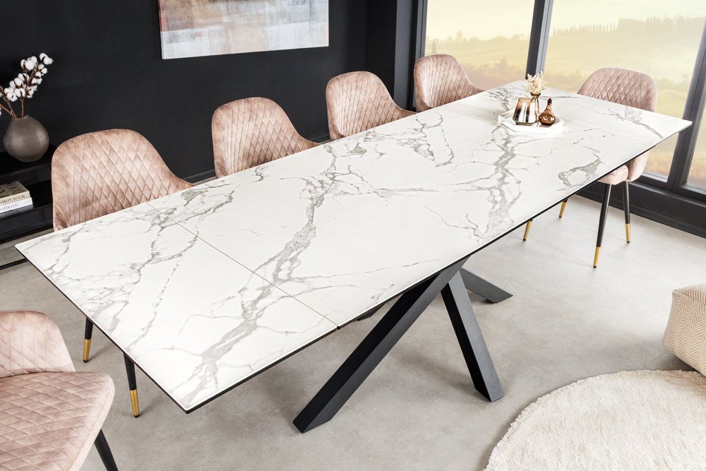 riess-ambiente Esstisch MARVELOUS 180-220-260cm weiß-grau / günstig online kaufen