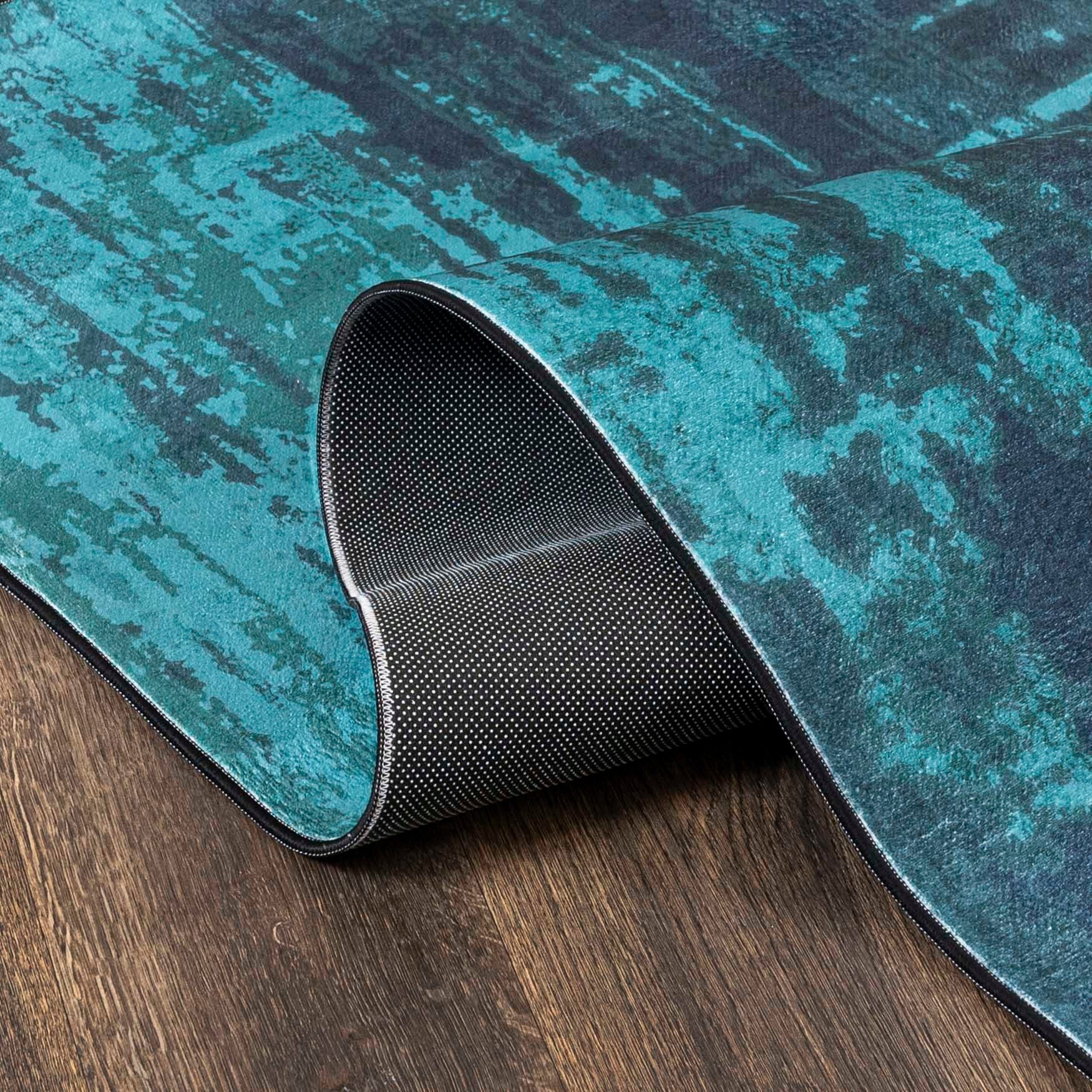 Mazovia Designteppich Modern Teppich Wohnzimmerteppich Abstrakt Grün, 120 x 170 cm, Fußbodenheizung, Allergiker geeignet, Rutschfest