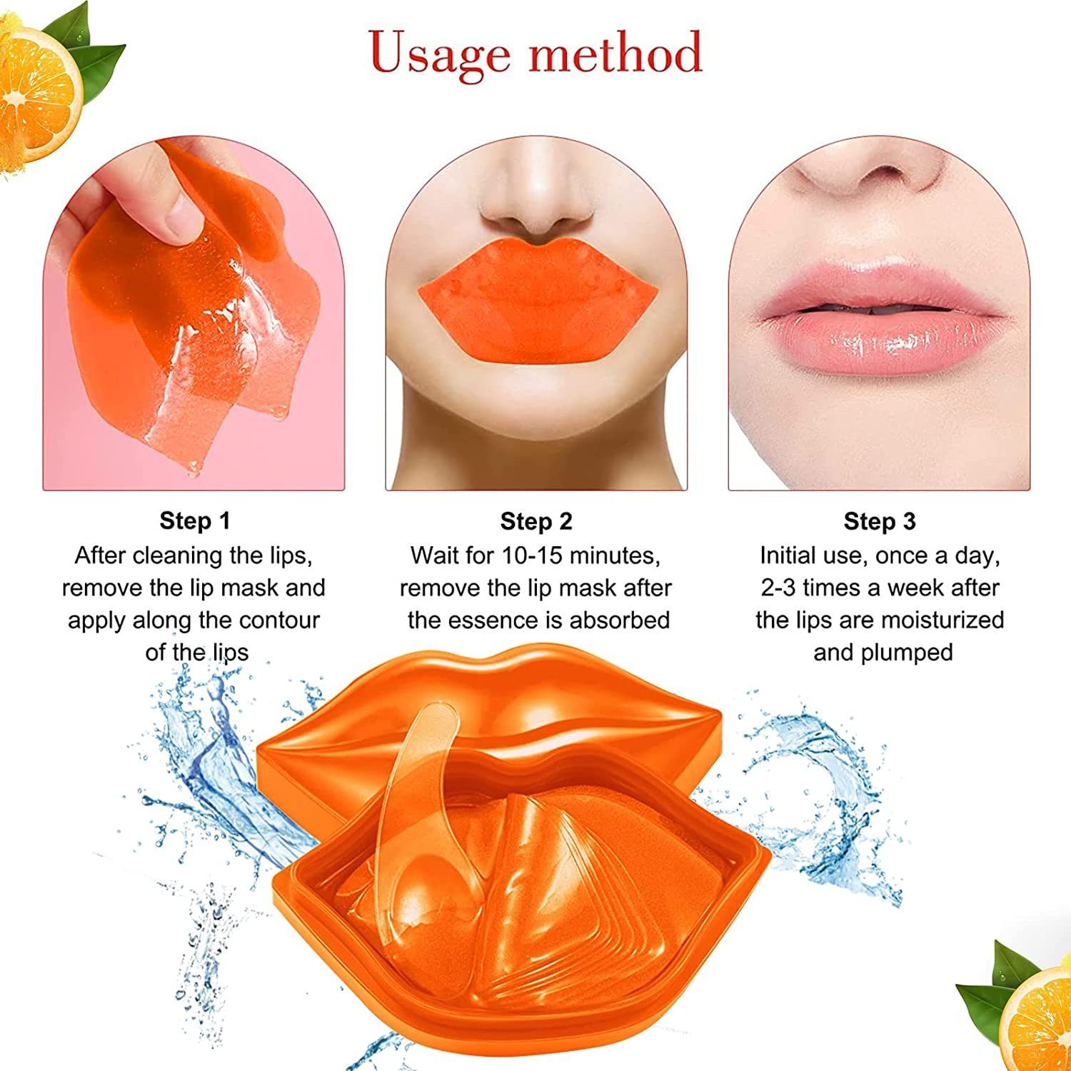 COOL-i ® Lippenpflegestift, Lippenmaske mit VC, Anti-Aging-Feuchtigkeitsgel-Lippenmaske für trockene und rissige Lippen - 20 Stück