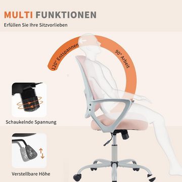 JOEAIS Sessel Bürostuhl Chefsessel Schreibtischstuhl Stuhl Office Chair Drehstuhl (Computerstuhl, Stuhl Verstellbarer Lordosenstütze Armlehne, Höhenverstellung), 110 kg Bürostuhl Ergonomisch Bürosessel mit Rollen und Wippfunktion