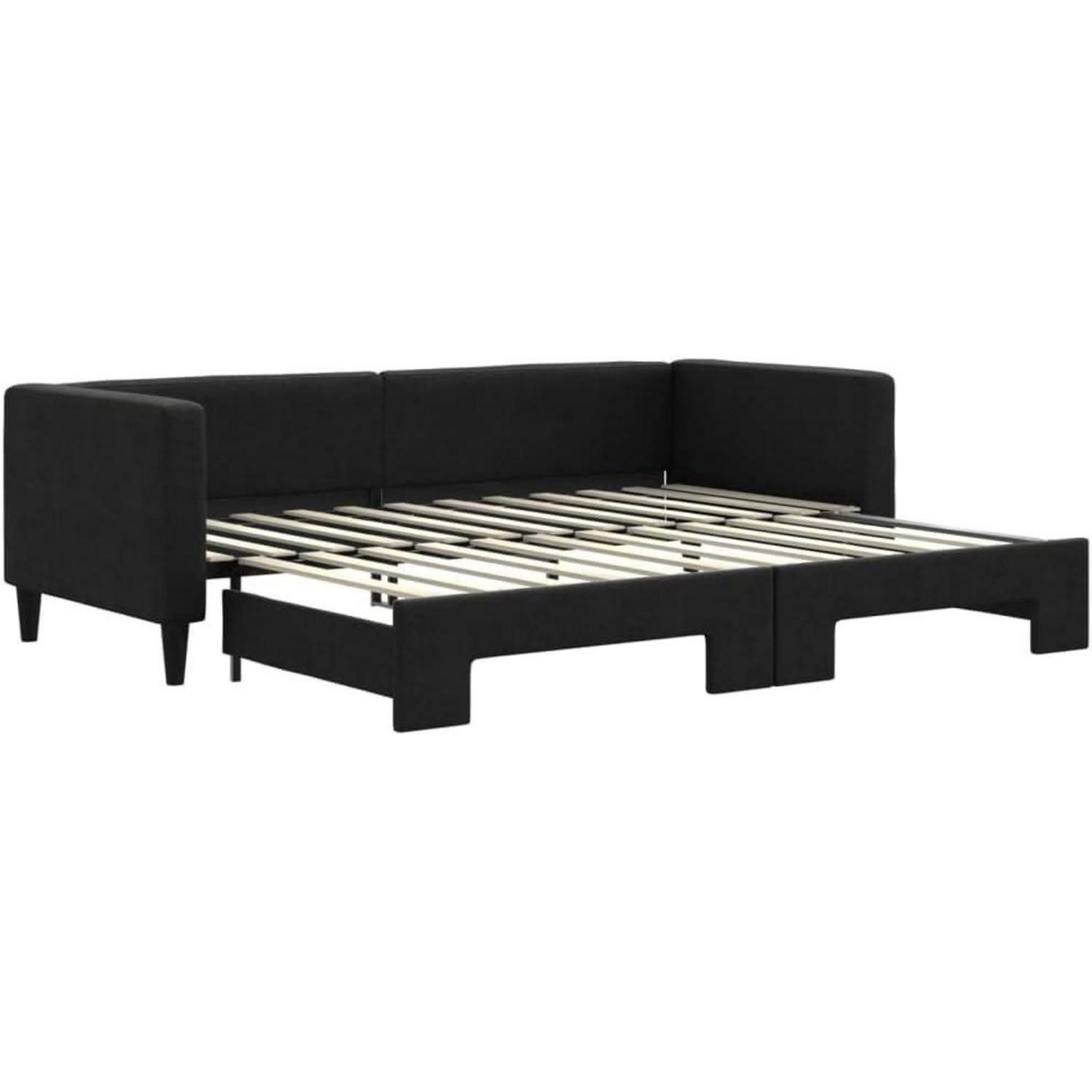 LuxusKollektion Schlafsofa Sofabett Doppelschlafstuhl Ausziehbar 80 x 200 mit Bettkasten Schwarz