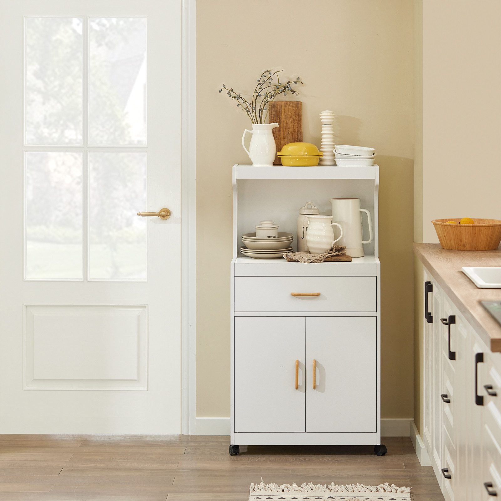 SoBuy Küchenwagen FSB12, Mikrowellenschrank Getränkewagen Sideboard Buffets günstig online kaufen