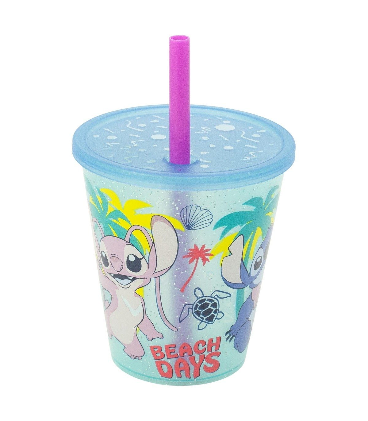Lilo & Stitch Becher Kinder Becher Set 4 teilig 285 ml Becher mit Trinkhalm, 4-tlg.