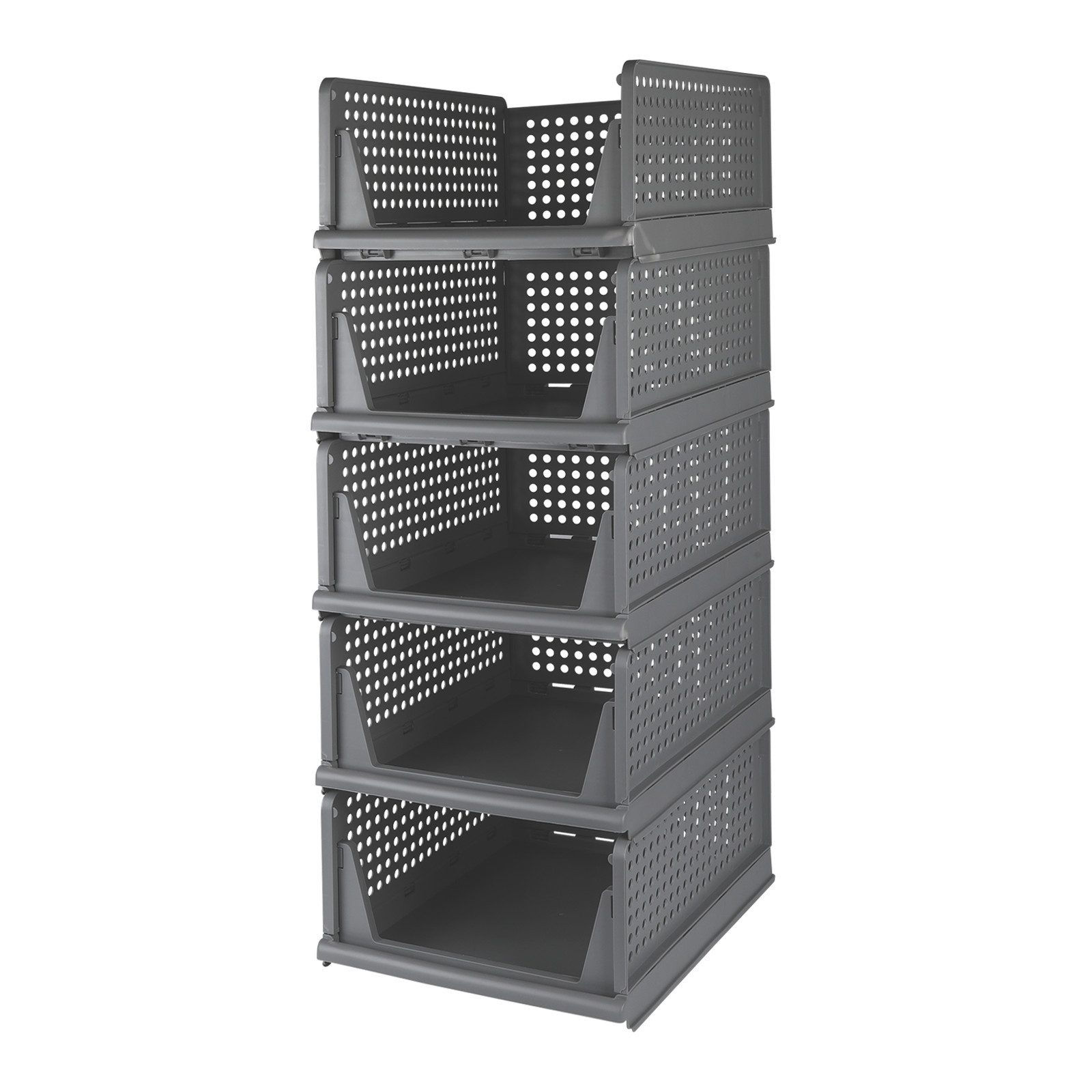 JEOBEST Schubladenbox Aufbewahrungsbox Schrank-Organizer Plastik Lagerkisten, (5 St) Klappbar und Stapelbar, für Zuhause Schlafzimmer Küche