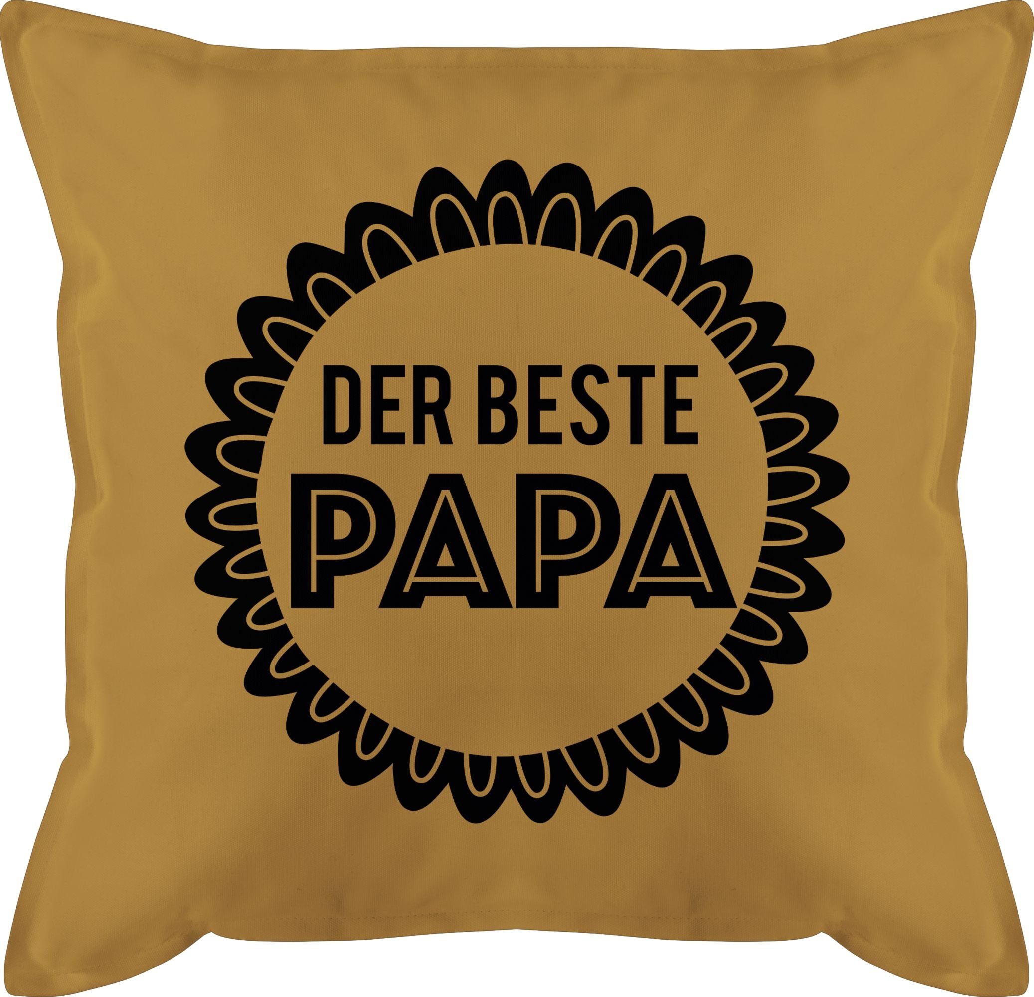Shirtracer Dekokissen Der beste Papa schwarz, Vatertagsgeschenk Kissen 3 Gelb | Dekokissen