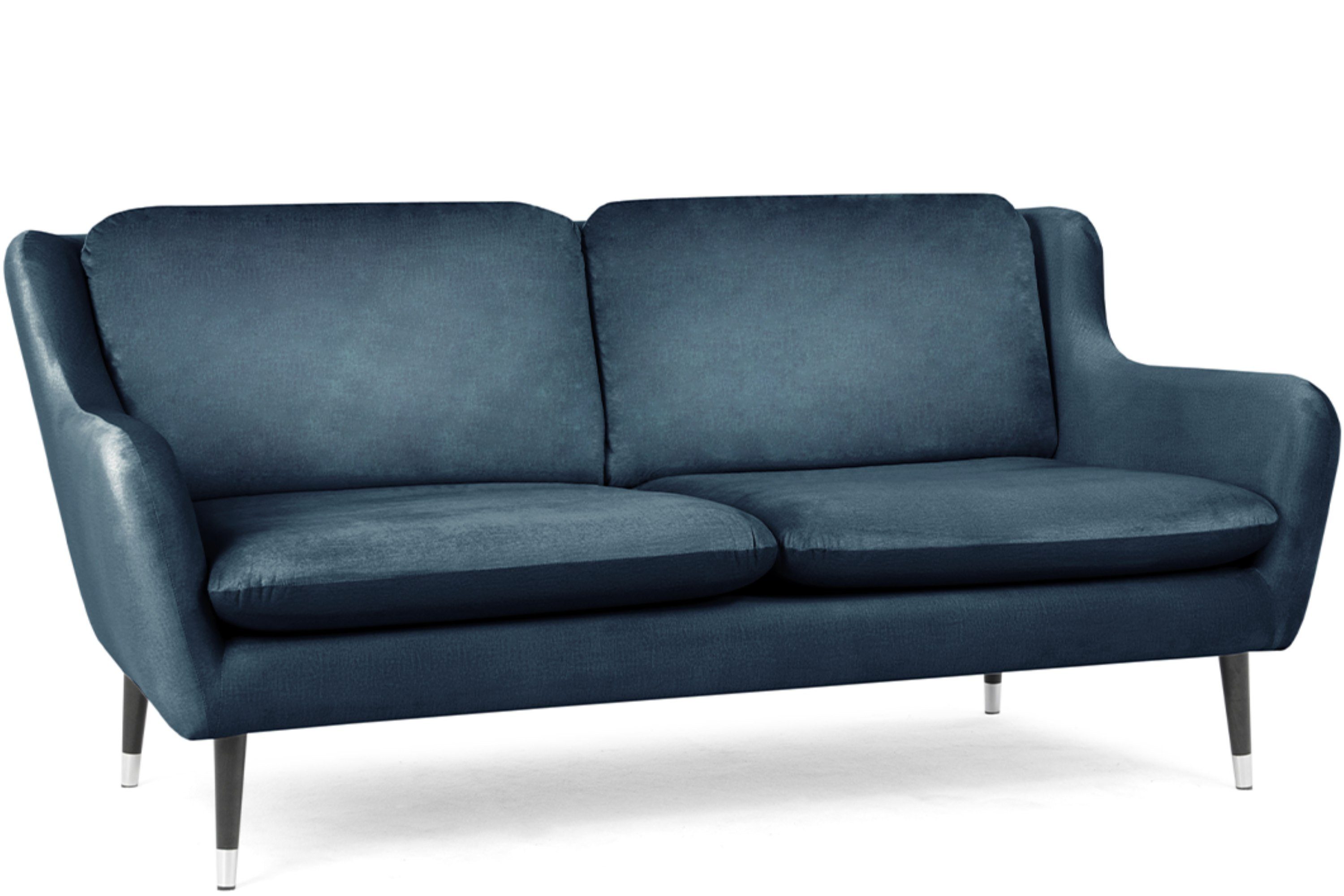 Konsimo Sofa AFOS Sitzer, 3 | schwarz marineblau Holzbeinen auf Oberstoff, Sofa hohen wasserabweisender lackierten marineblau