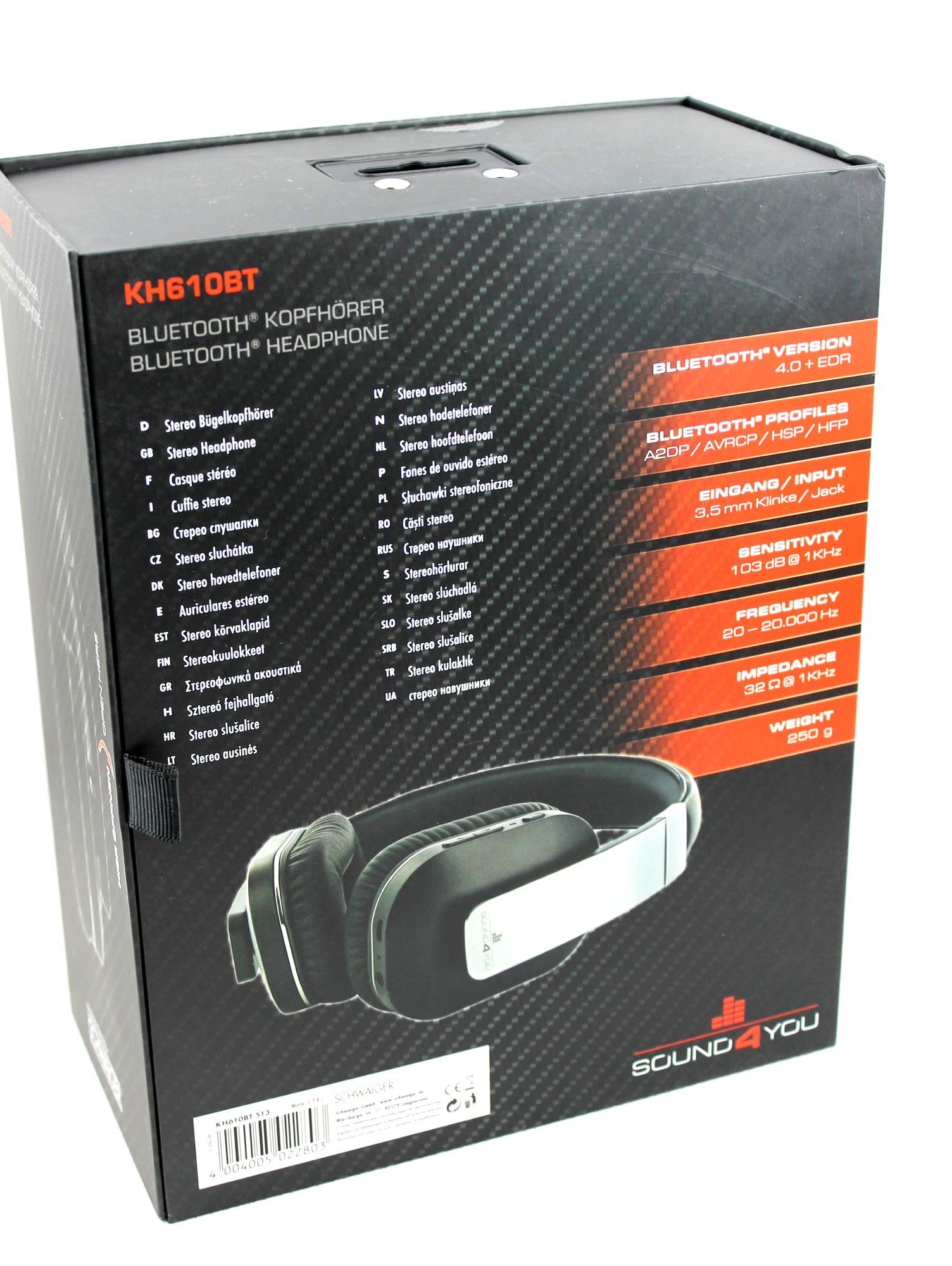 Schwaiger Sound4you Bluetooth 4.0 Bügelkopfhörer mit NFC (KH610BT 513) Over-Ear-Kopfhörer