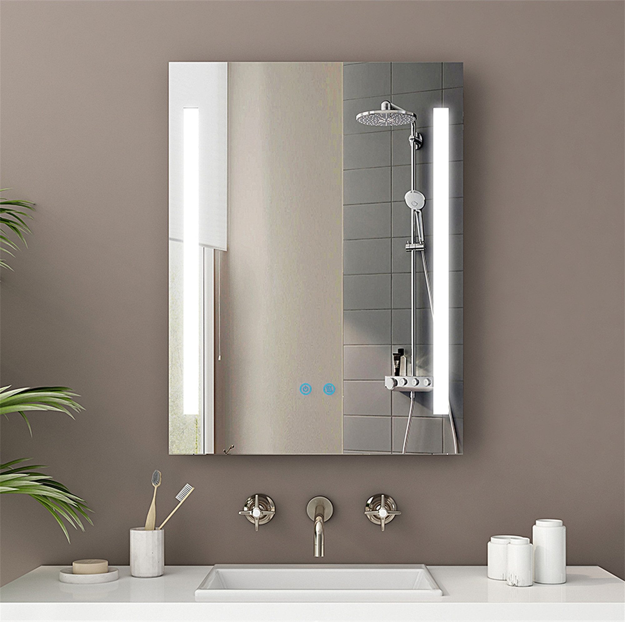 IMPTS Badspiegel LED Badezimmerspiegel Wandspiegel mit Beleuchtung Antibesc günstig online kaufen