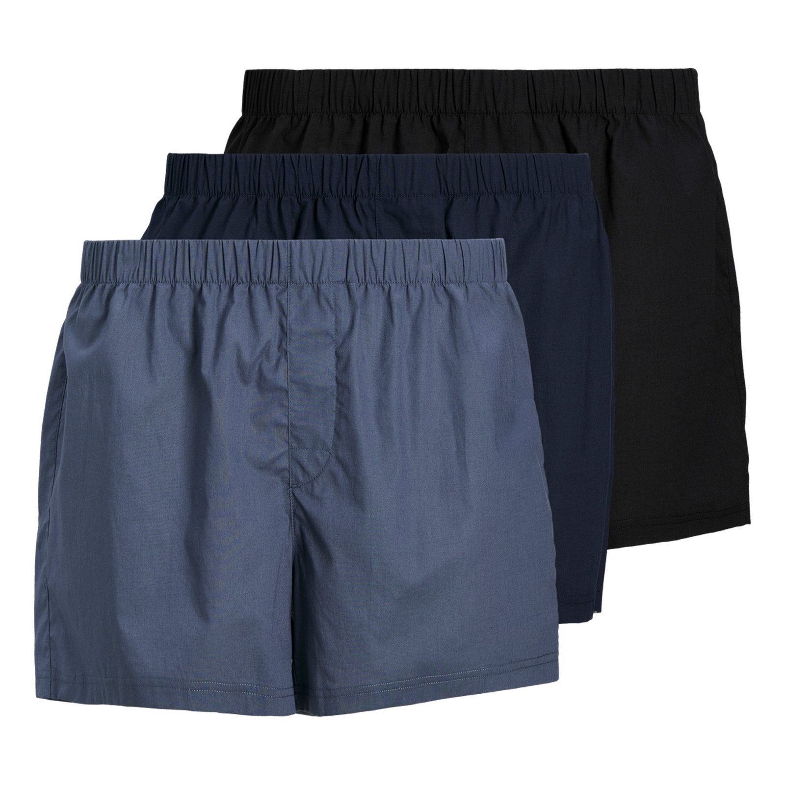 Jack & Jones Webboxer Cotton Woven Boxer (3-St) mit elastischem Taillenbund