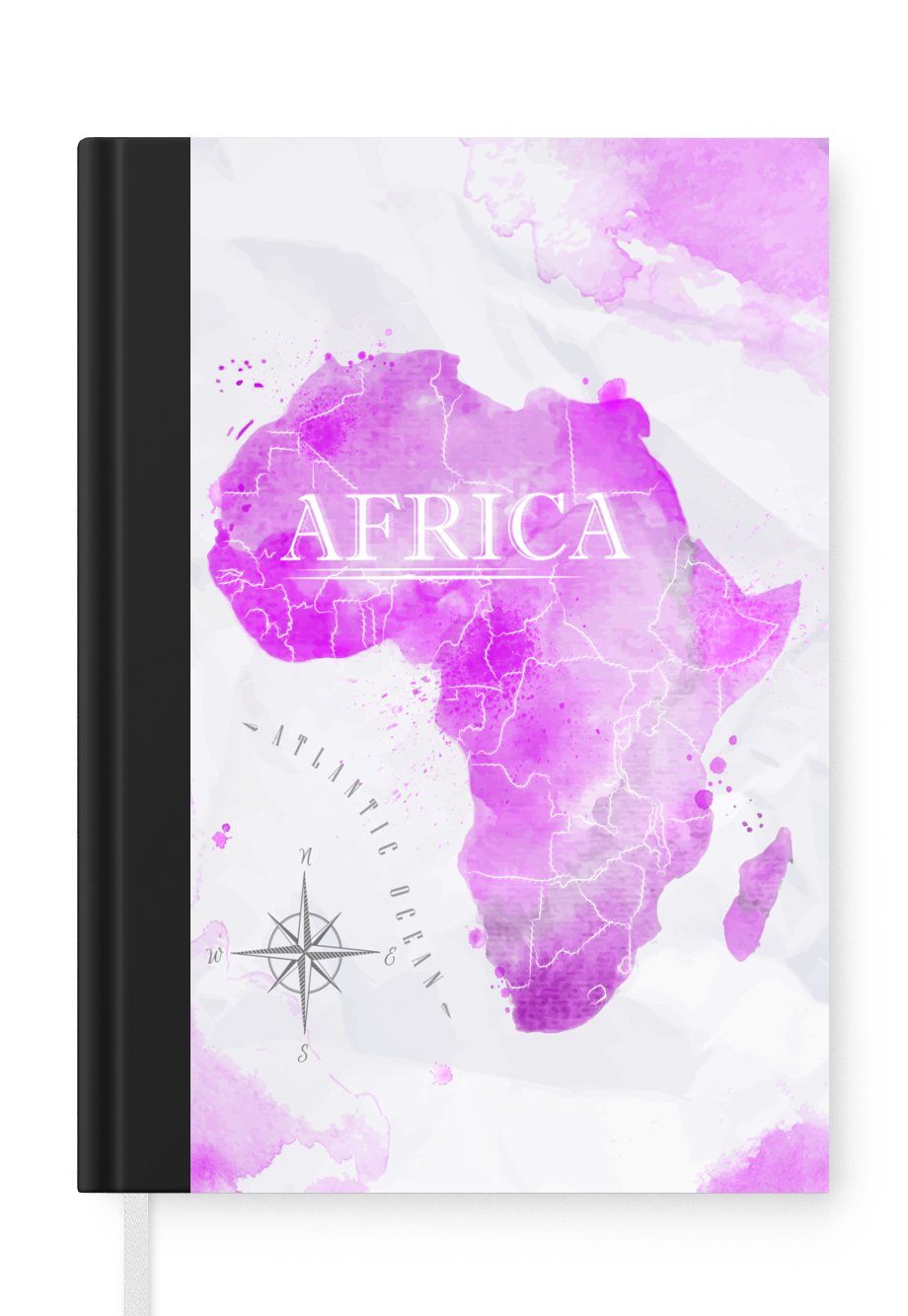 Tagebuch, Notizheft, Haushaltsbuch Afrika, Journal, MuchoWow Weltkarte - Notizbuch Merkzettel, Seiten, A5, - 98 Rosa