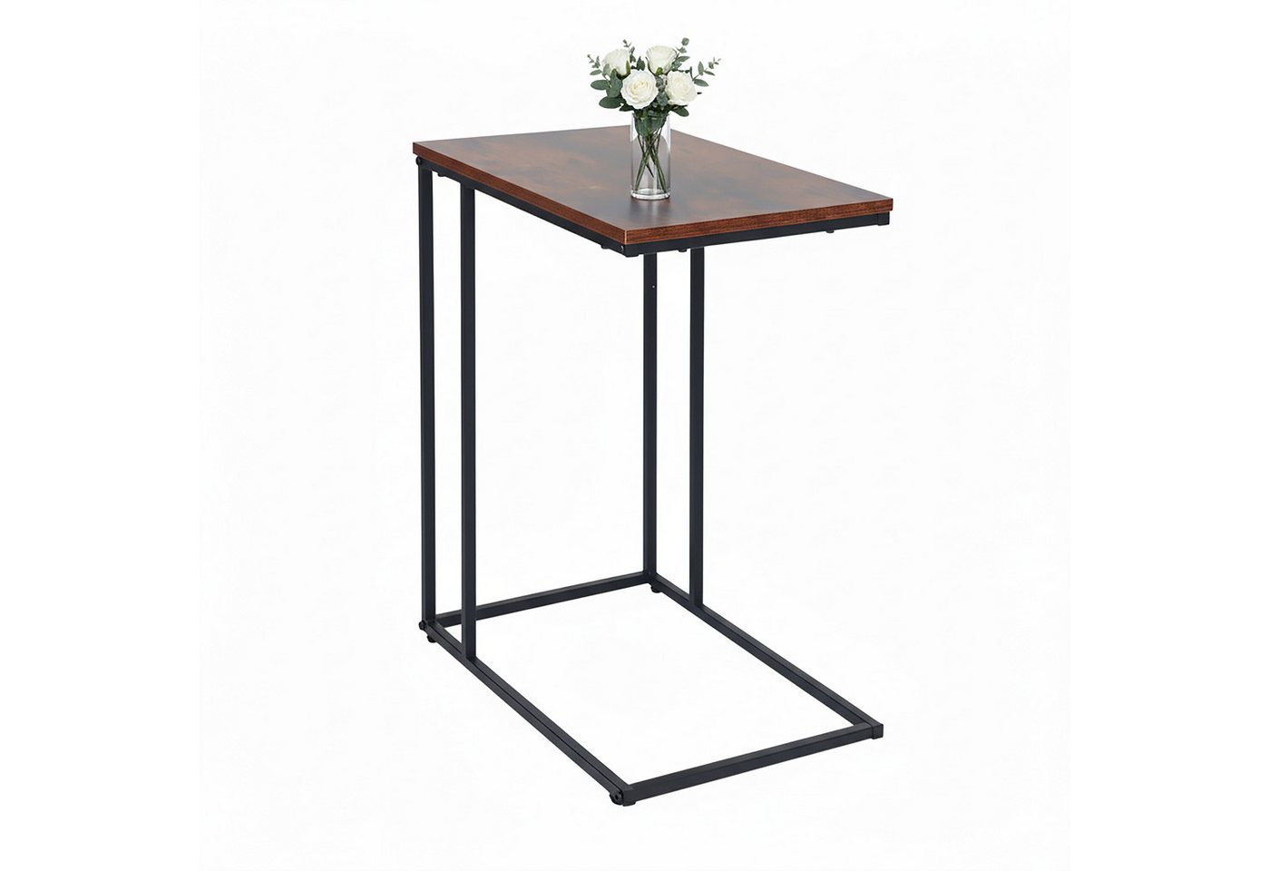 relaxdays Beistelltisch in C-Form (1-St), Industrial-Schwarz