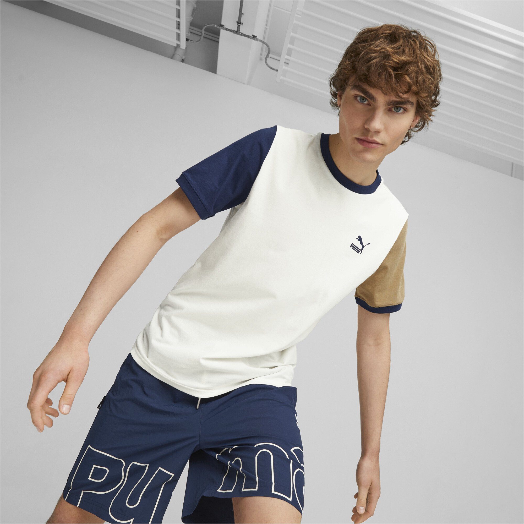 Blue White Herren Persian Warm T-Shirt Classics Block T-Shirt PUMA