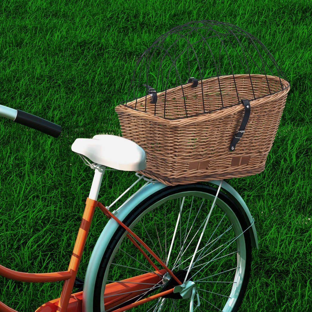 vidaXL Fahrradkorb »Fahrrad-Gepäckträgerkorb mit Abdeckung 55×31×36 cm  Naturweide« online kaufen | OTTO