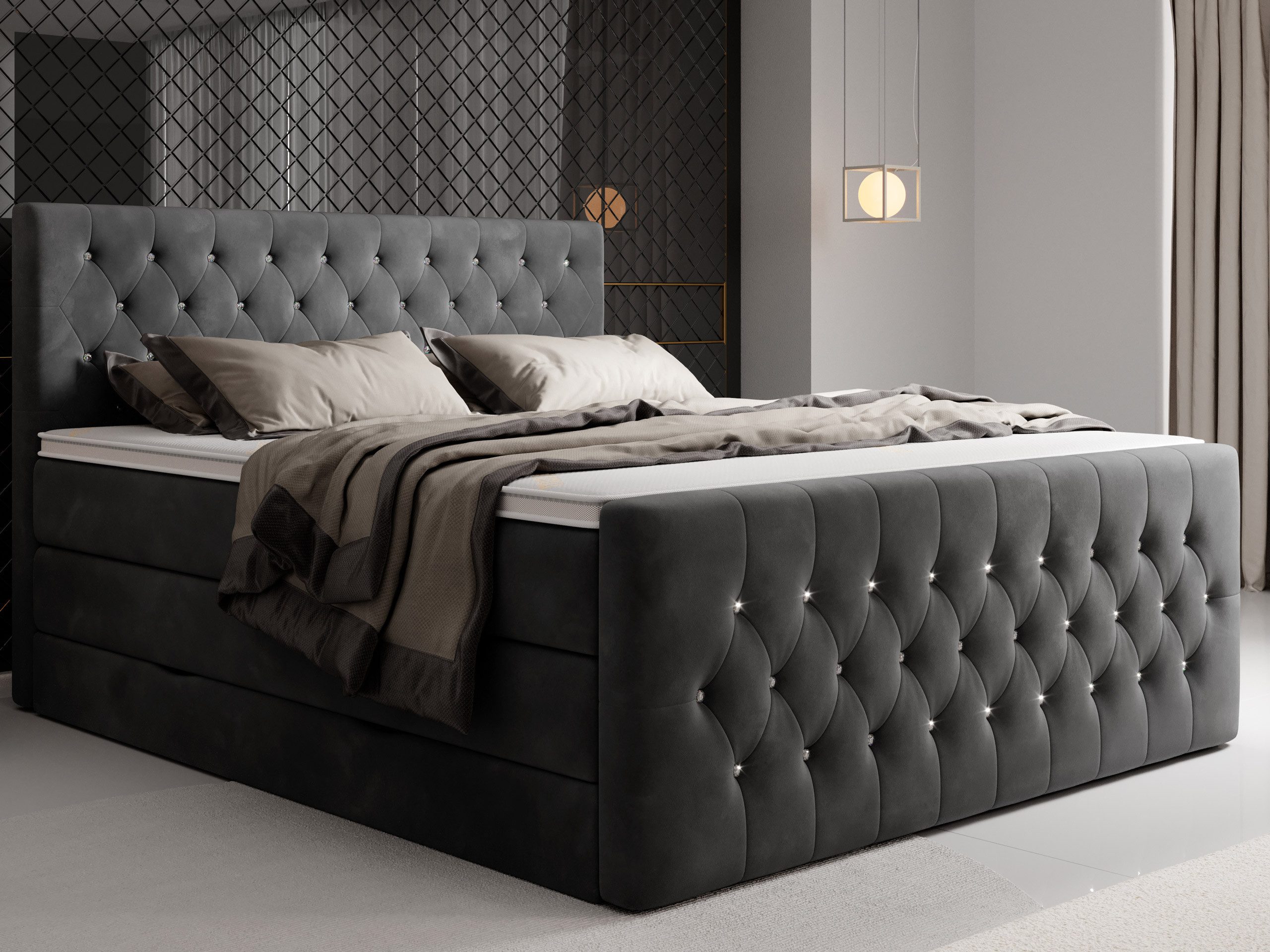 wonello Boxspringbett Sira, mit Bettkasten, Matratzen günstig online kaufen