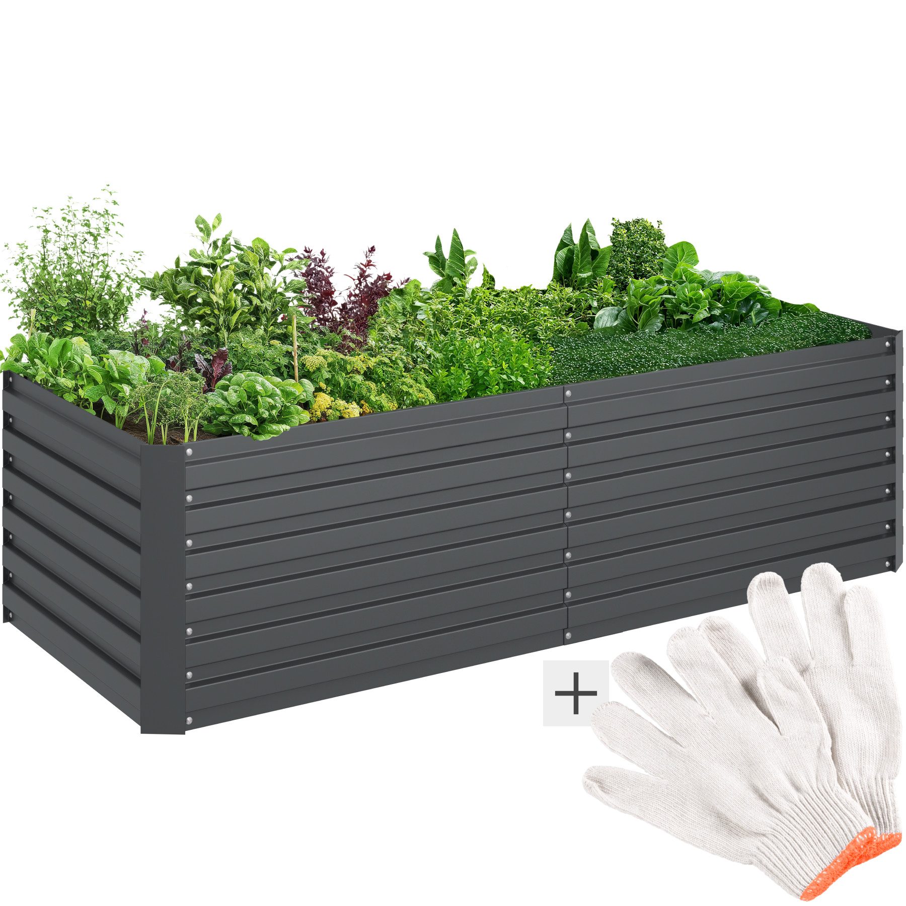 tectake Hochbeet Pflanzenkasten Blomma, 880l, verzinkt, günstig online kaufen