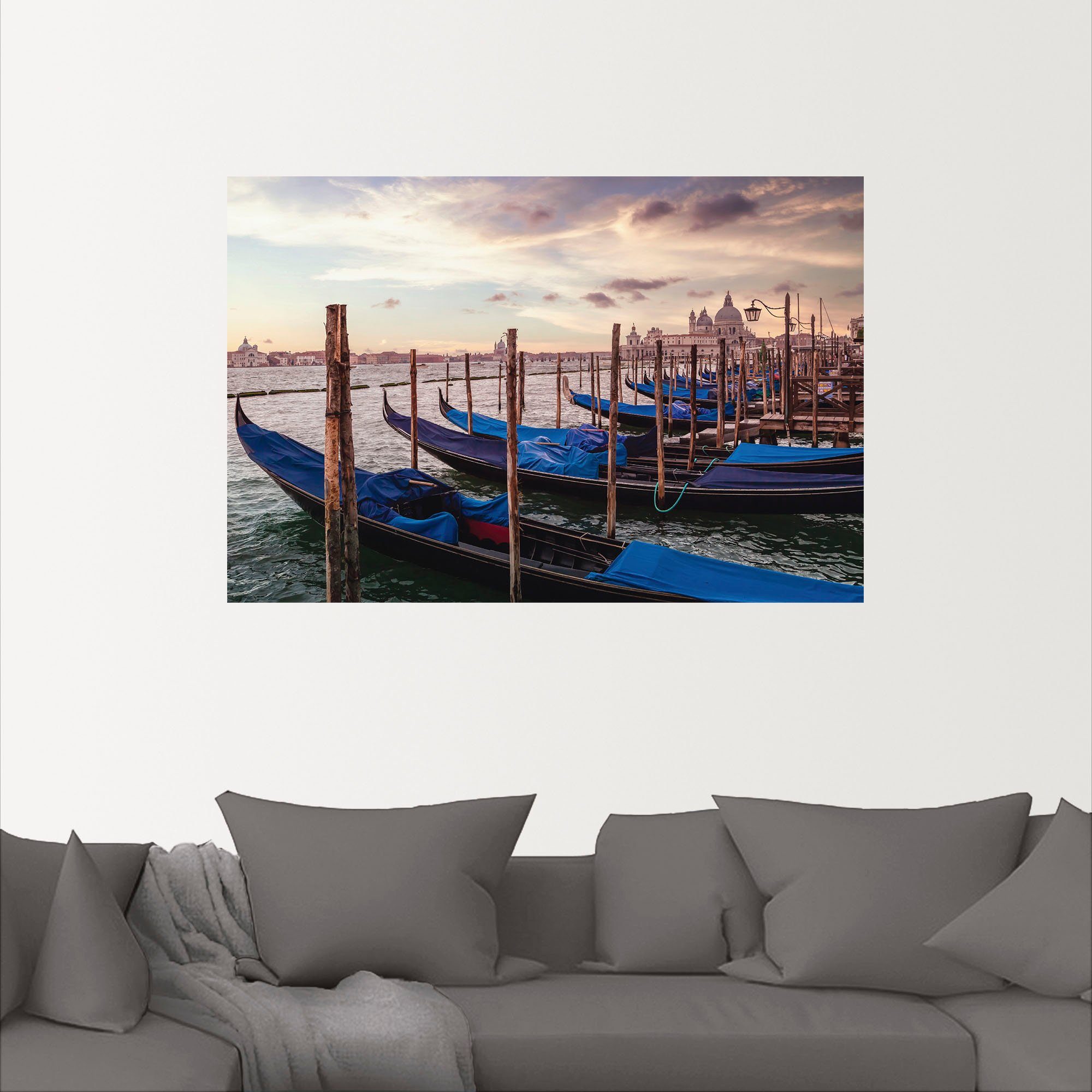 Artland Wandbild »Venedig Gondeln«, Bilder von Booten & Schiffen (1 Stück), in vielen Größen & Produktarten - Alubild / Outdoorbild für den Außenbereich, Leinwandbild, Poster, Wandaufkleber / Wandtattoo auch für Badezimmer geeignet-kaufen