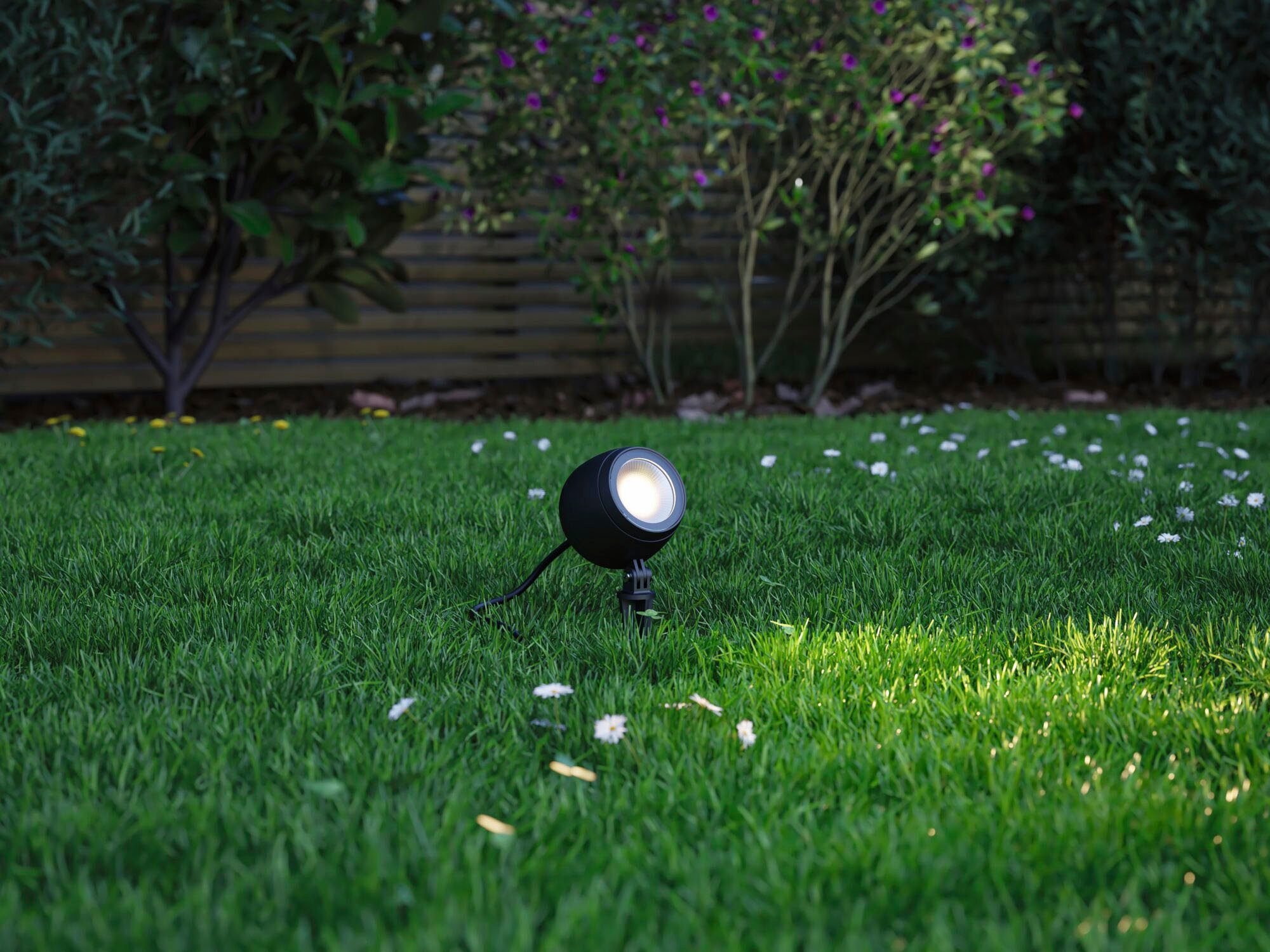 Szene Gartenbeleuchtung LED Erdspieß Gartenleuchte LED Outdoor 230V friendly Warmweiß, Kikolo Insektenfreundlich, Paulmann mit integriert, Insect Pflanzen setzt Spot ZigBee, fest in
