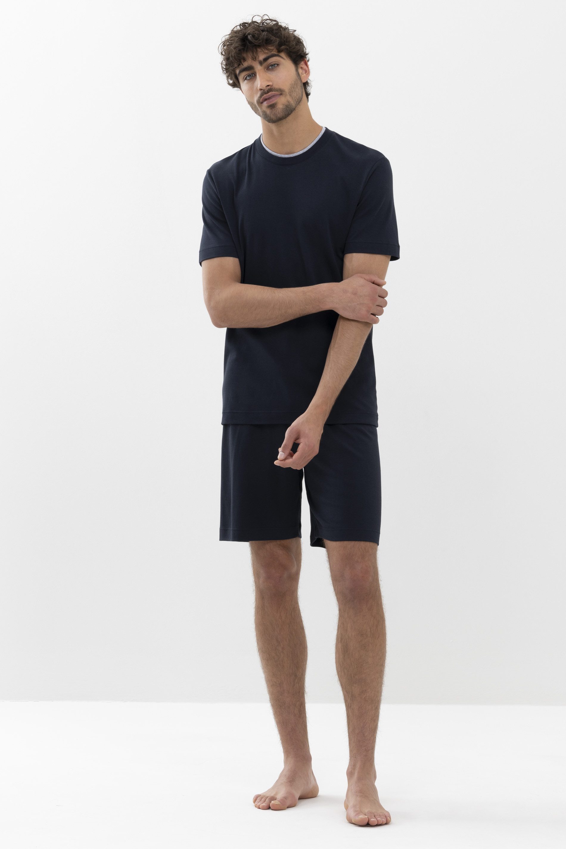 Mey Pyjamaoberteil Mey Herren T-Shirt Serie N8TEX 2.0 Uni T-Shirt (1-tlg)