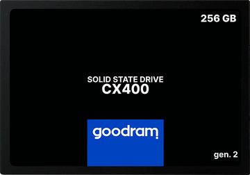 Goodram CX400 interne SSD (256 GB) 2,5" 550 MB/S Lesegeschwindigkeit, 480 MB/S Schreibgeschwindigkeit, Gen. 2, SATA III
