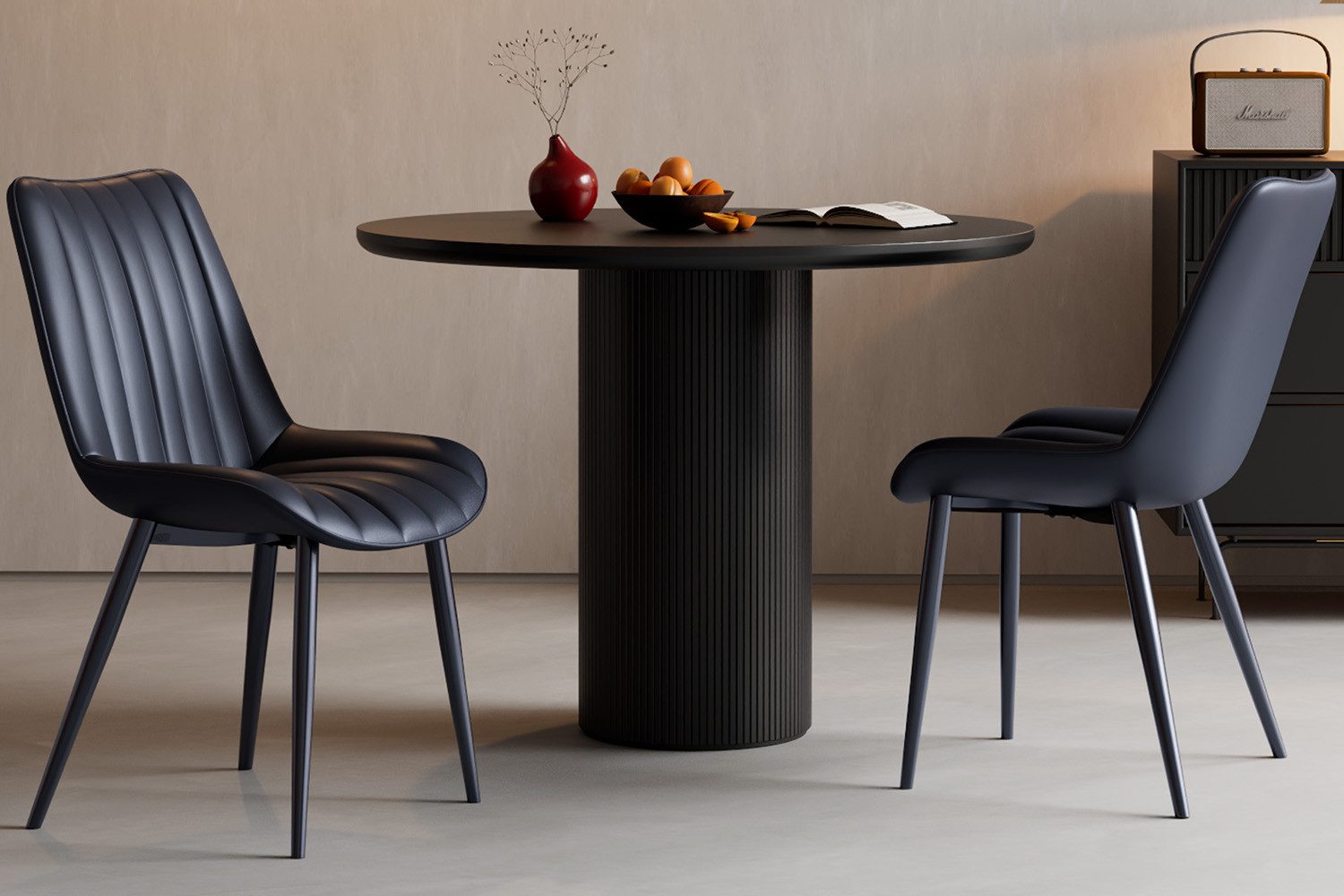 HOMAVO Esszimmerstuhl Stuhlset - aus Samt oder Kunstleder, gepolstert, mit Metallfüßen (2 St), Nach EN 12520 gepruft, mit Ergonomischer Rückenlehne und Metallbeinen