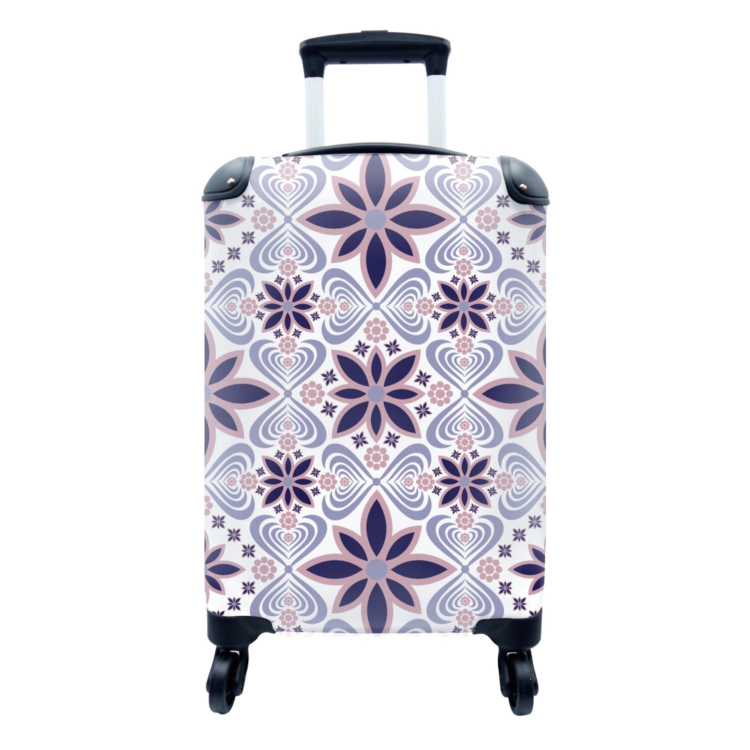 MuchoWow Handgepäckkoffer Blumen - Luxus - Design, 4 Rollen, Reisetasche mit rollen, Handgepäck für Ferien, Trolley, Reisekoffer