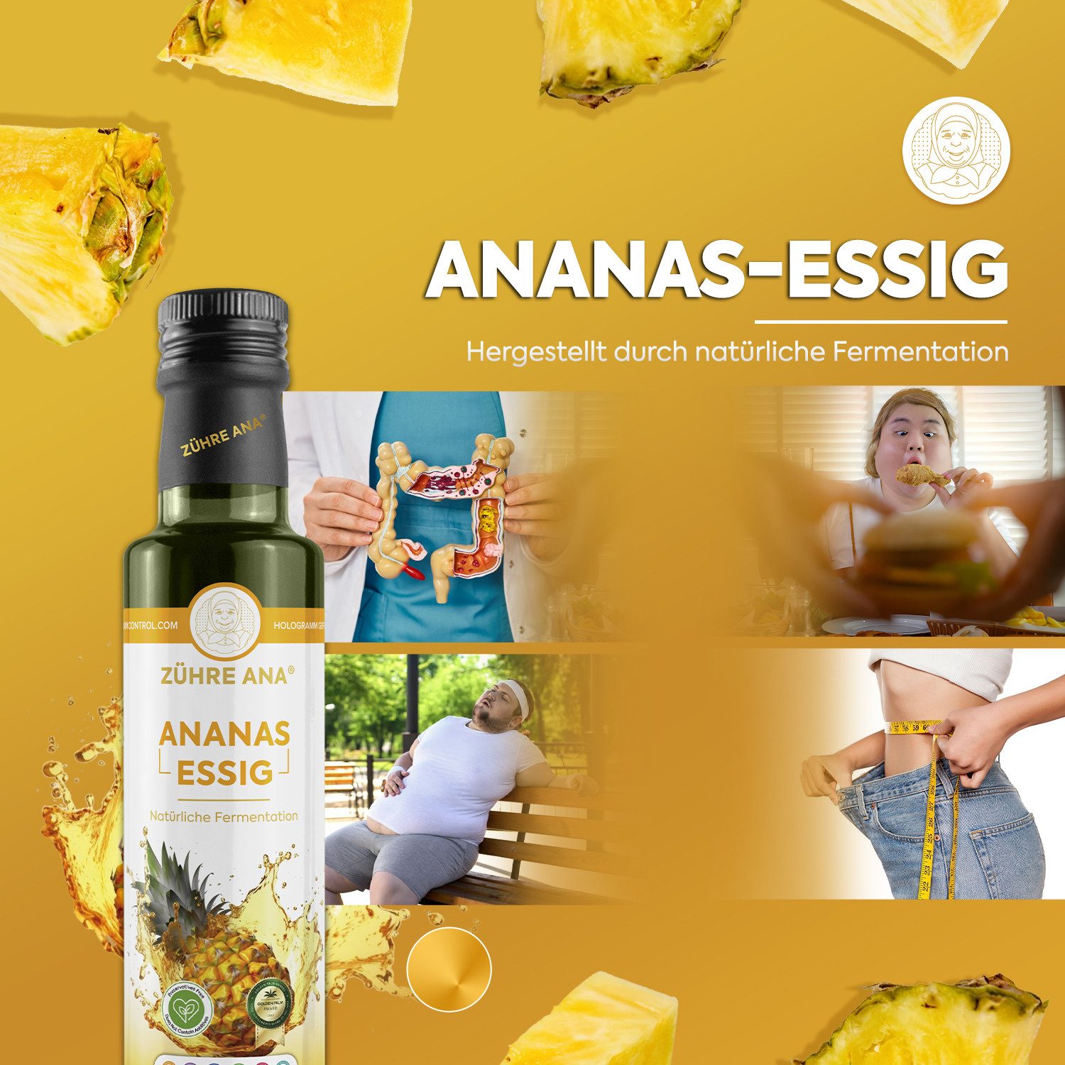 Zühre Ana® Essig Rein natürlich: Fermentiert, ohne Zusätze, ohne Konservierungsstoffe