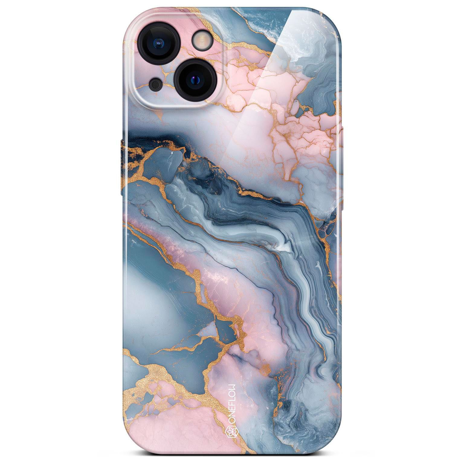 ONEFLOW Handyhülle für iPhone 13 Hülle Marmor Bliss Cover Rosa Grau 6,1 Zoll, Handy Schutz Backcover Handytasche Case Schutzhülle mit Kameraschutz