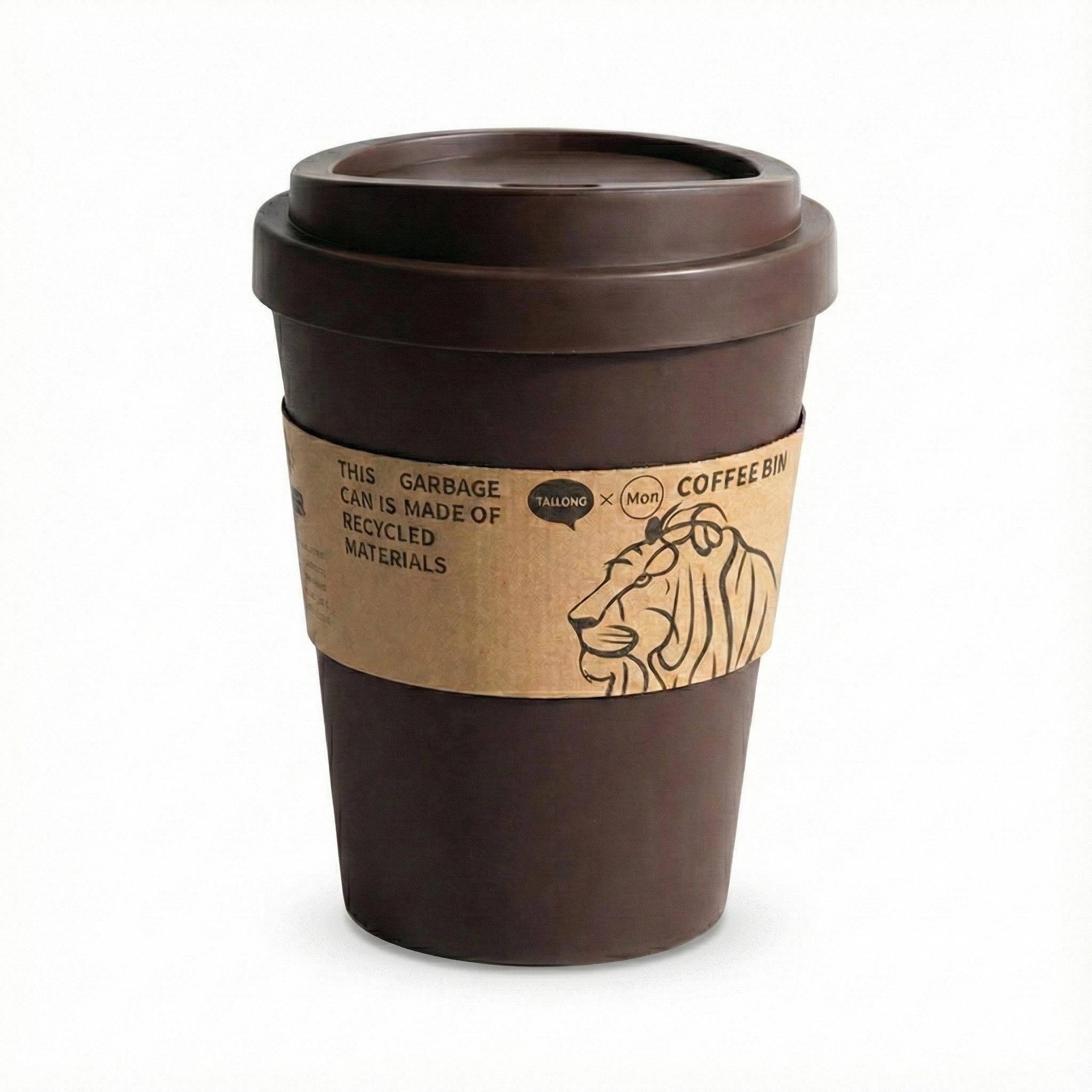 Sinoba Papierkorb XXL Kaffeebecher Coffeecup, Abfalleimer Mülleimer mit abnehmbaren Schwingdeckel 11 Liter