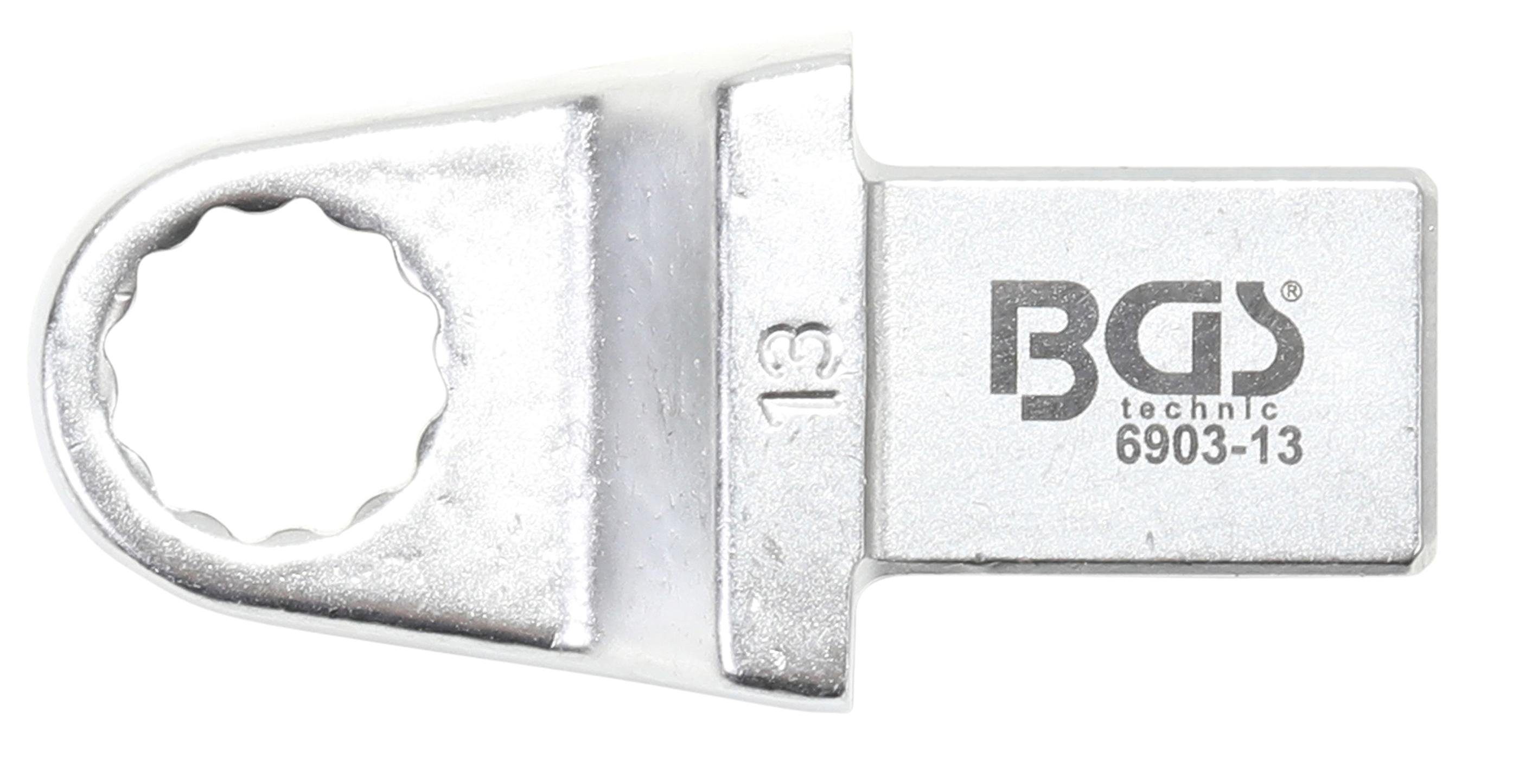 BGS technic Ausstechform Einsteck-Ringschlüssel, 13 mm, Aufnahme 14 x 18 mm