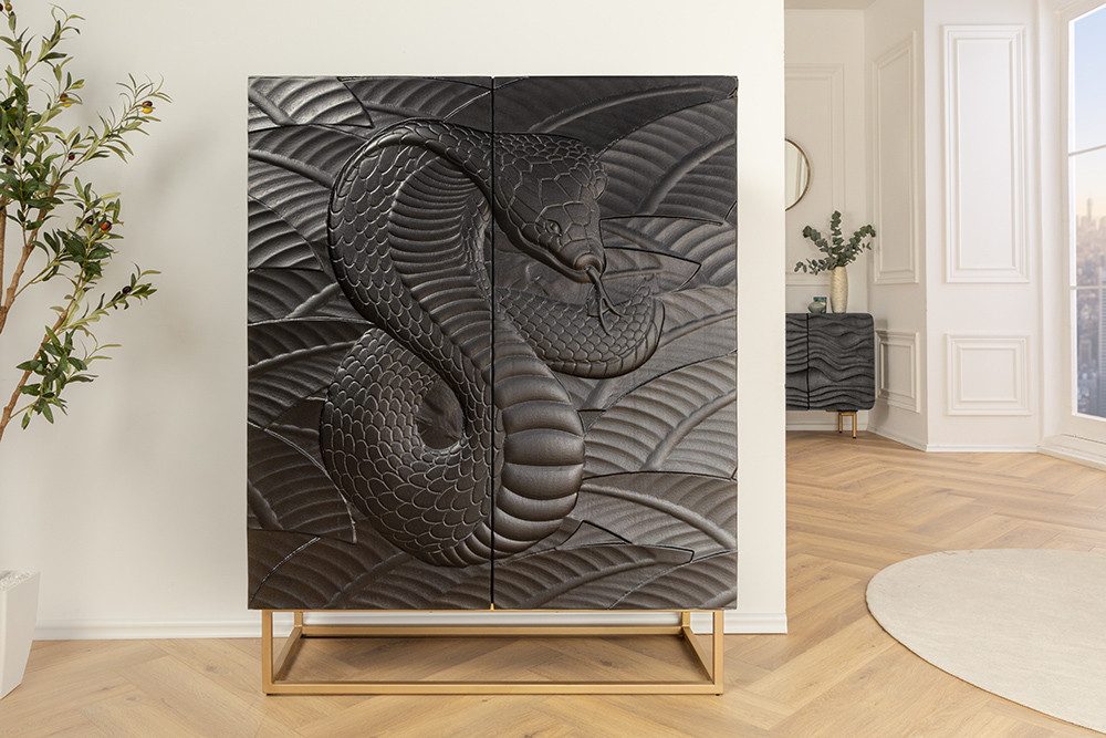 riess-ambiente Highboard SNAKE 120cm schwarz / günstig online kaufen