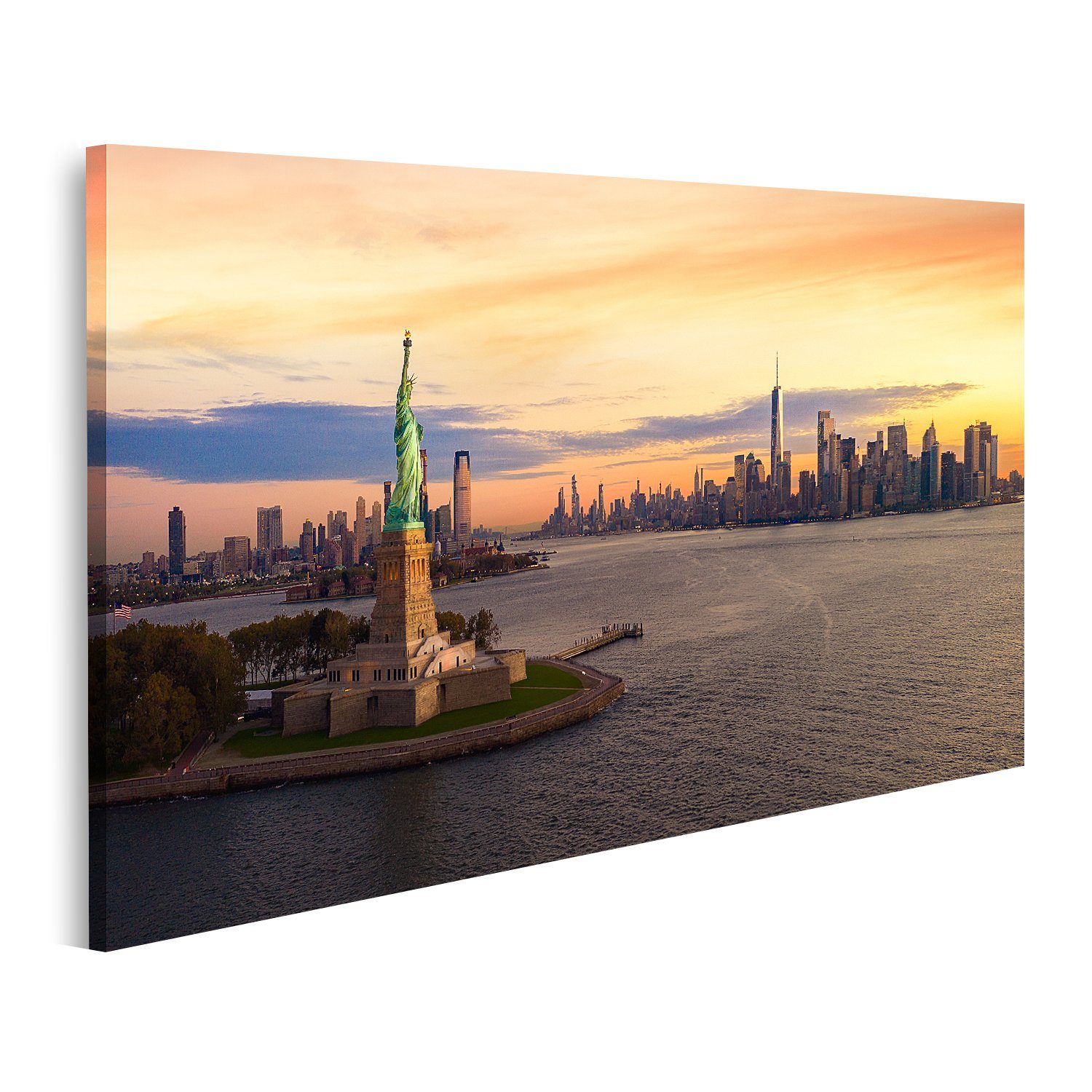 Leinwandbild Bild auf Leinwand Freiheitsstatue in New York City Wandbild Poster Kun