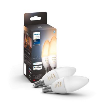 Philips Hue LED-Leuchtmittel E14 LED Leuchtmittel Doppelpack, E14, Warmweiß, Neutralweiß